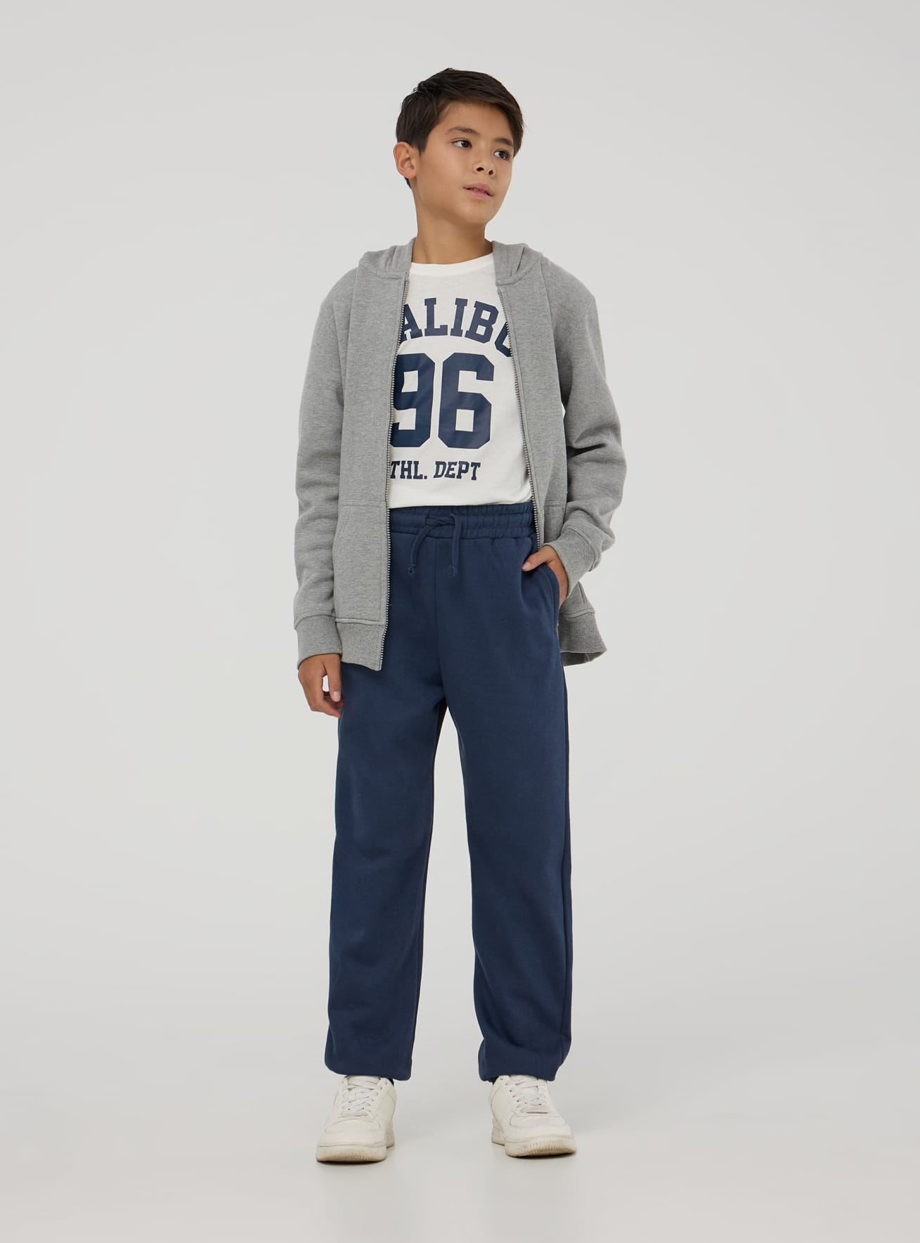 Blue navy Plain tracksuit bottoms in heavy fabric Buy Online Terranova
