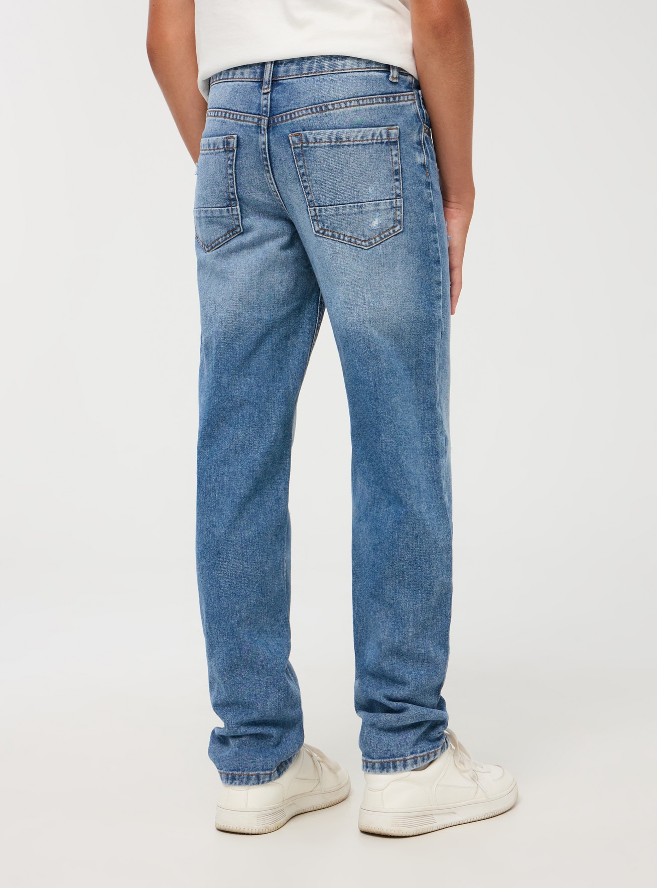 Var middle blue denim Jeans with tears - Buy Online | Terranova Var middle blue denim Jeans with tears - Buy Online | Terranova
