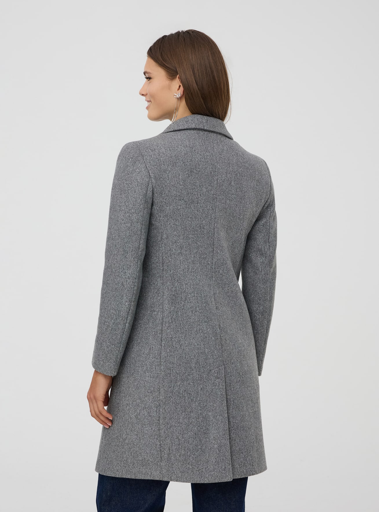 Cappotto monopetto sfiancato grigio medio melange Terranova