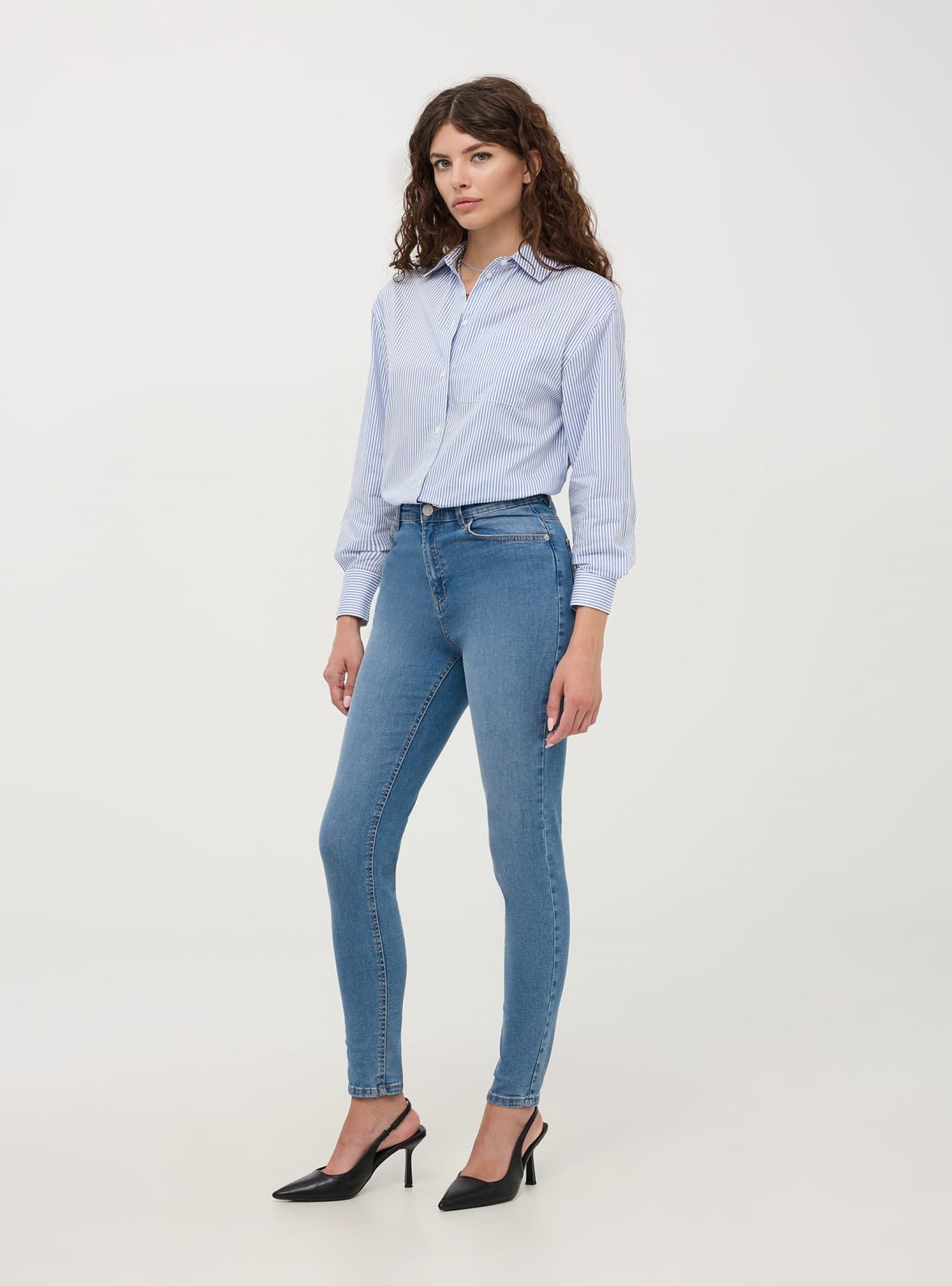 Jeans skinny a vita alta
