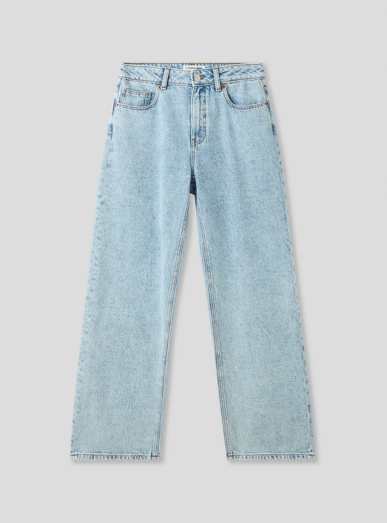 Light blue denim Wide-leg acid wash jeans - Buy Online | Terranova