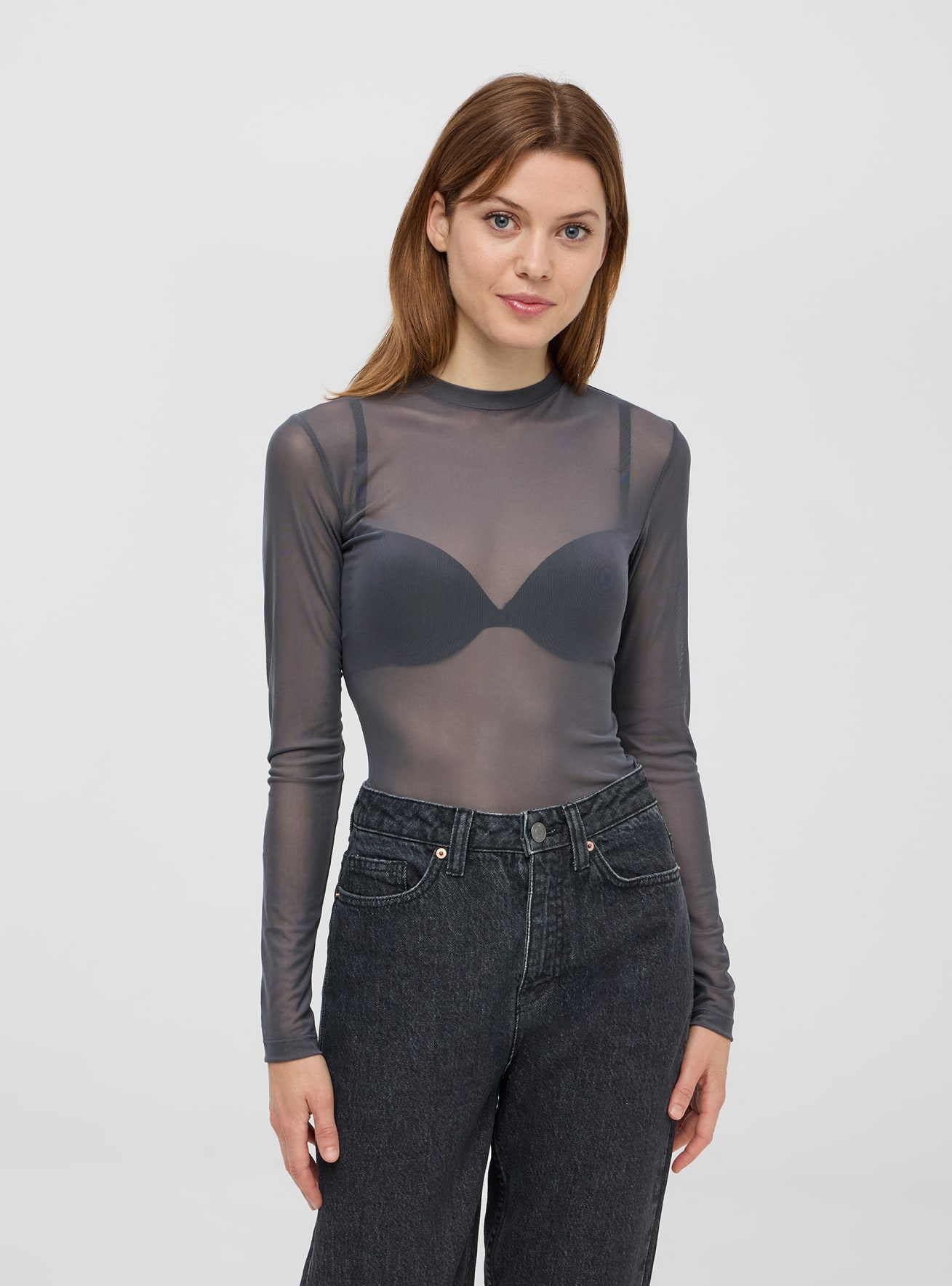 T-shirt tulle a manica lunga 