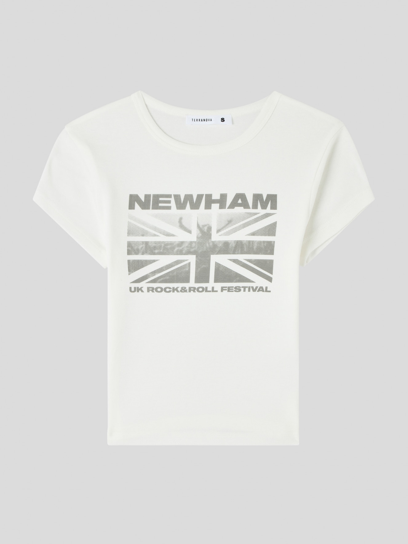 T-shirt crop stampa rock
