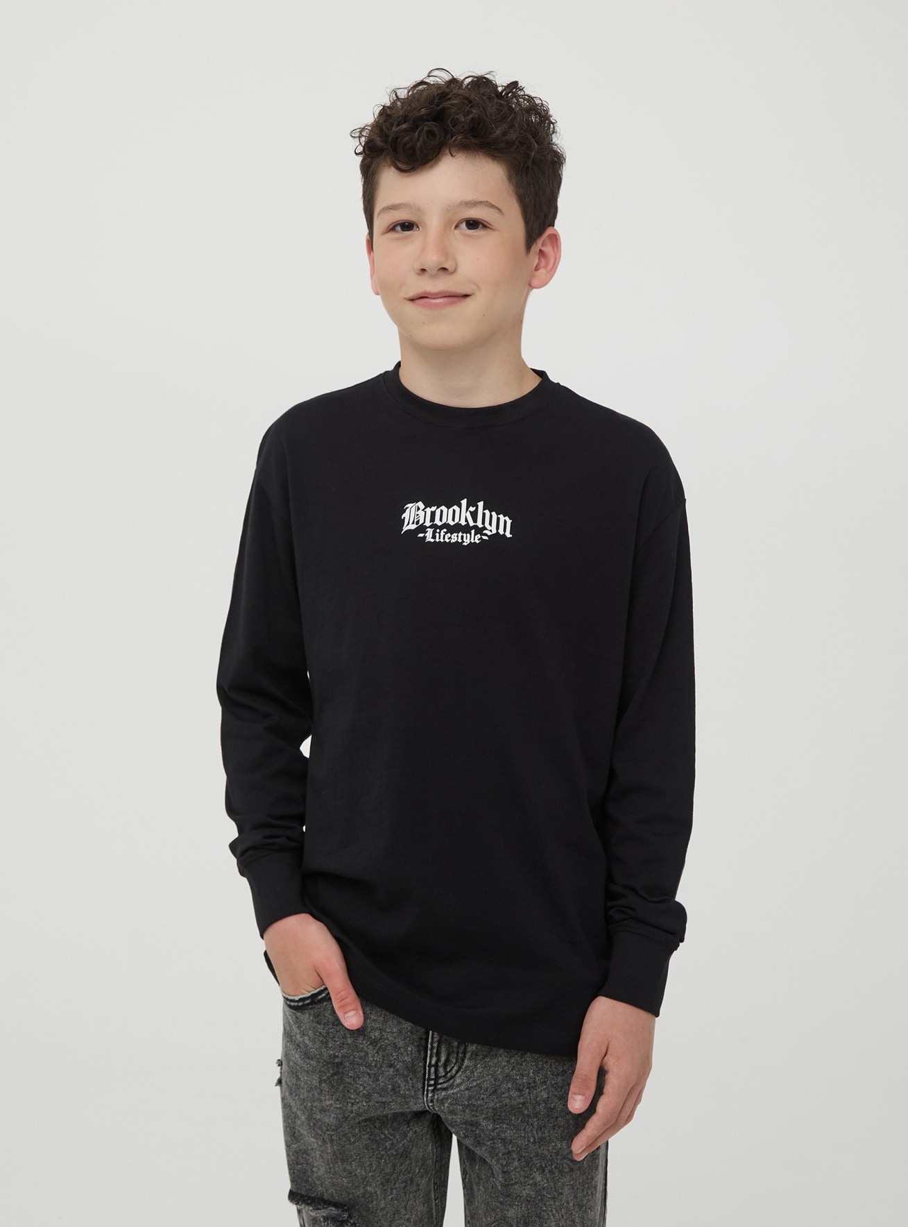 Maglia con stampa gotica fronte/retro