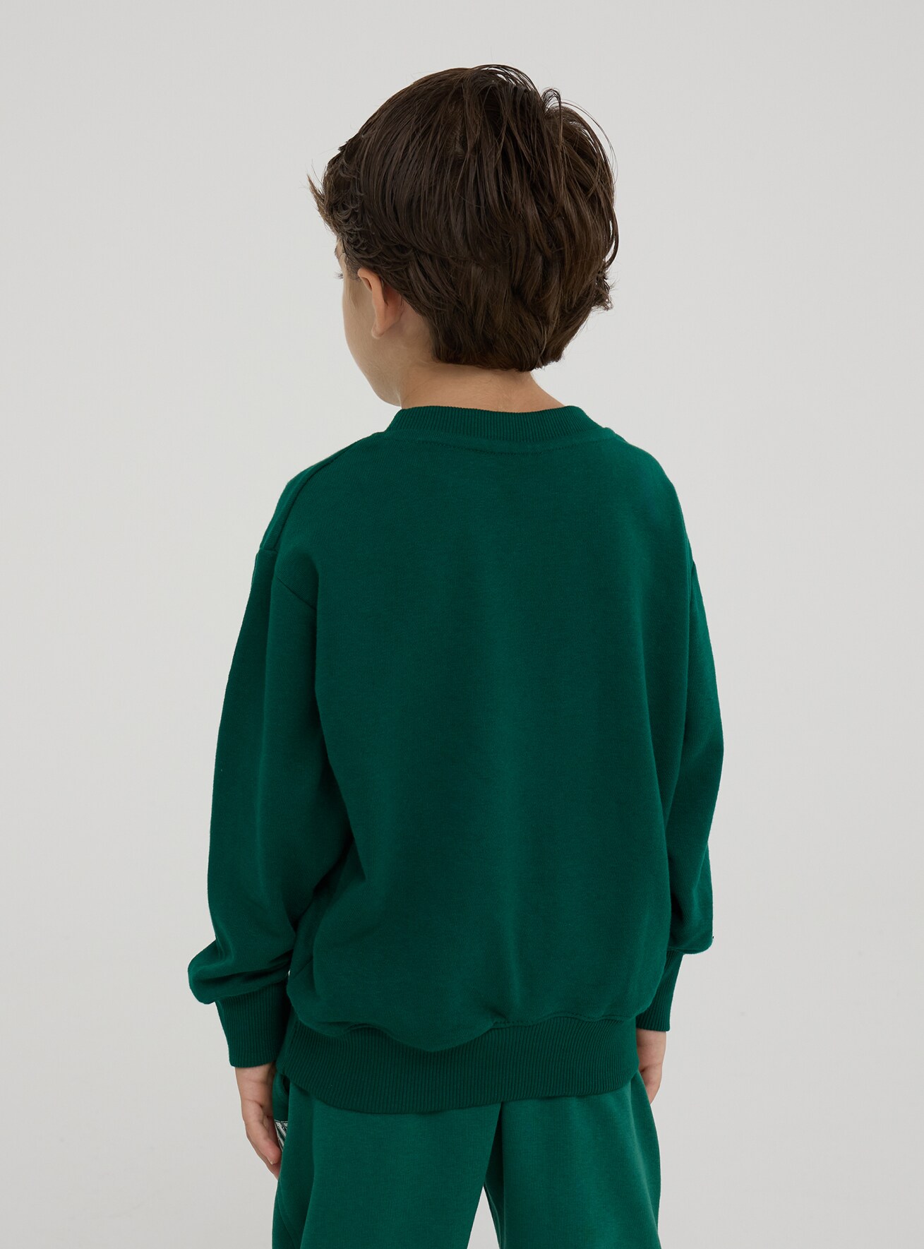 Green dark Lightweight sports print sweatshirt Buy Online Terranova