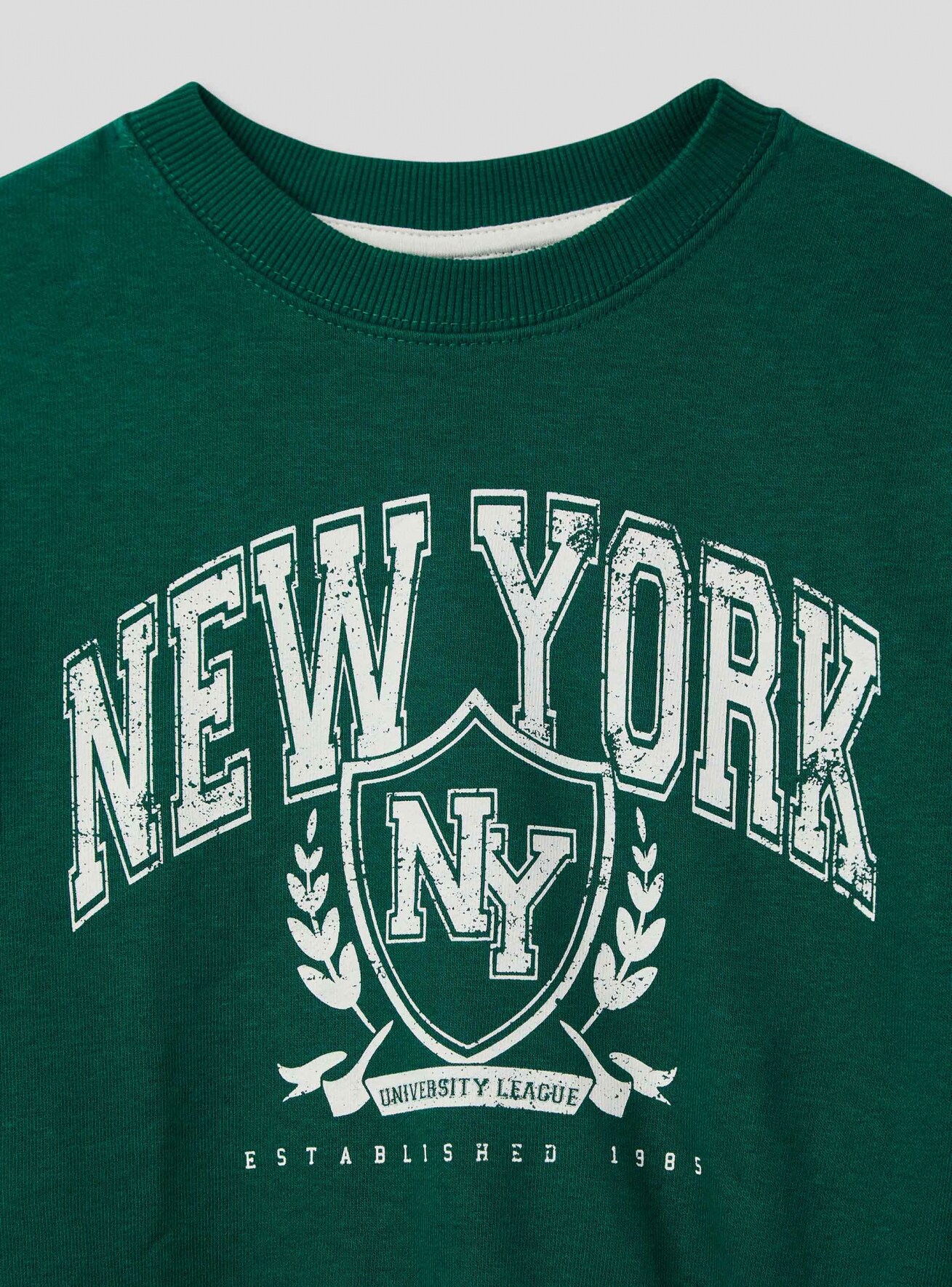 Green dark Lightweight sports print sweatshirt Buy Online Terranova