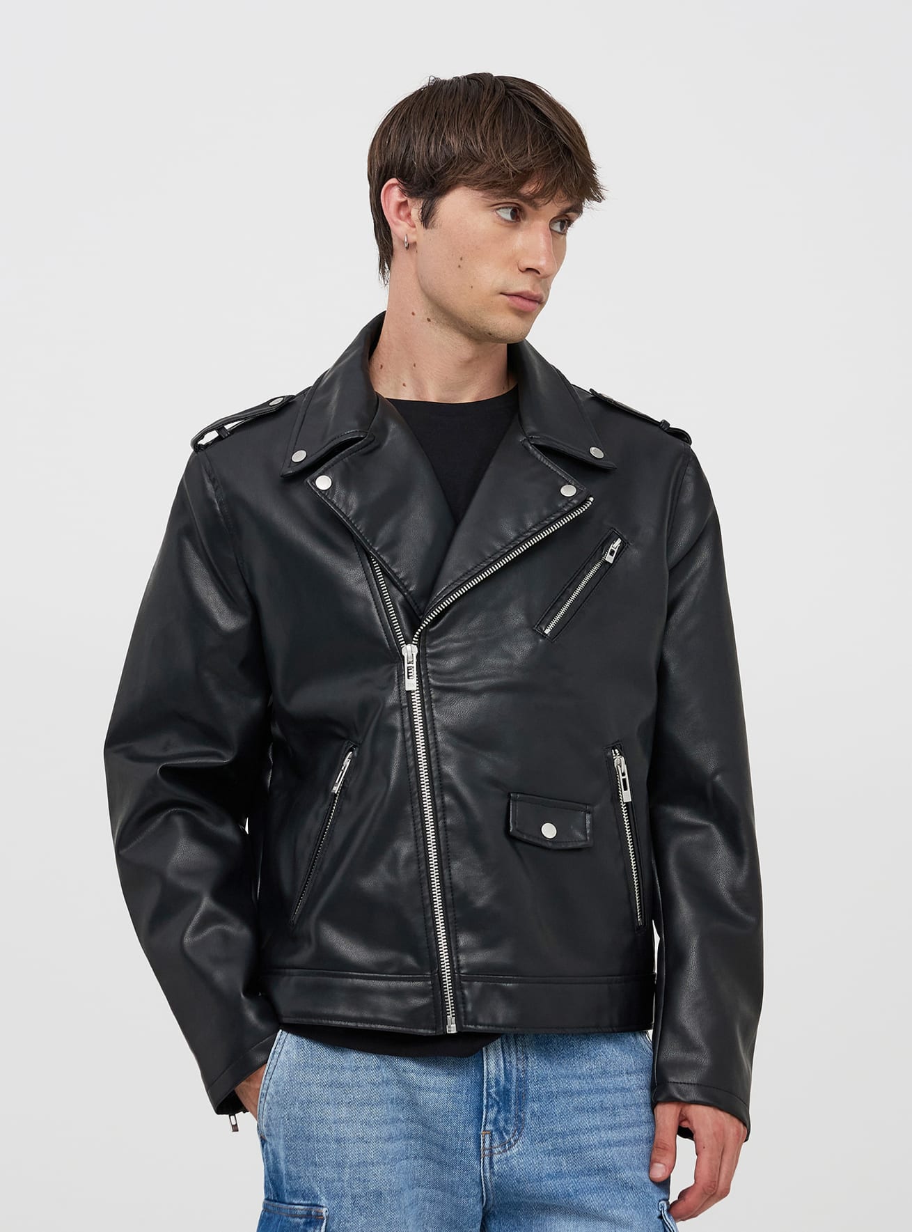 Chiodo in similpelle Nero Acquista Online Terranova