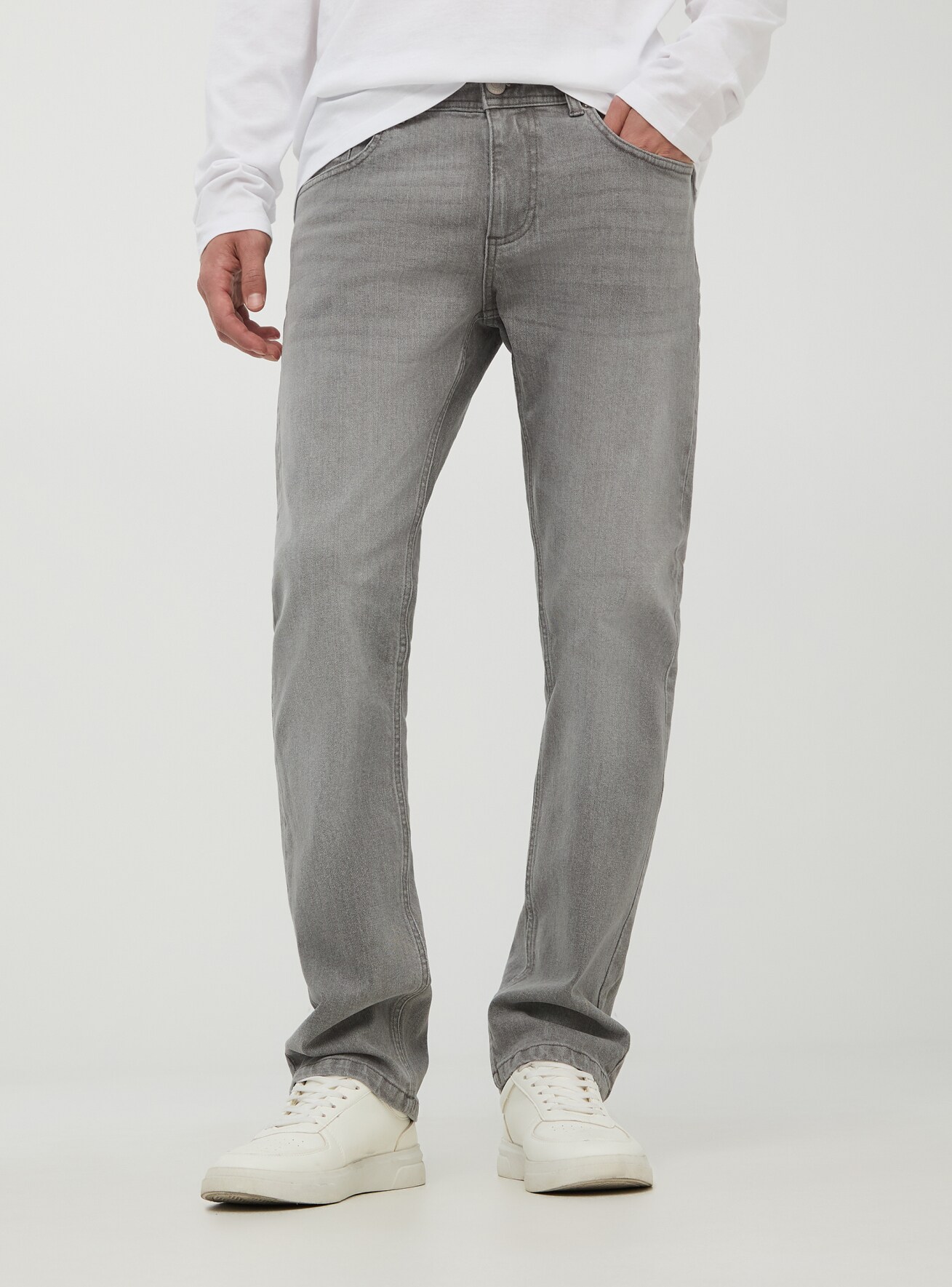 Denim grey Regular fit five pocket jeans Buy Online Terranova