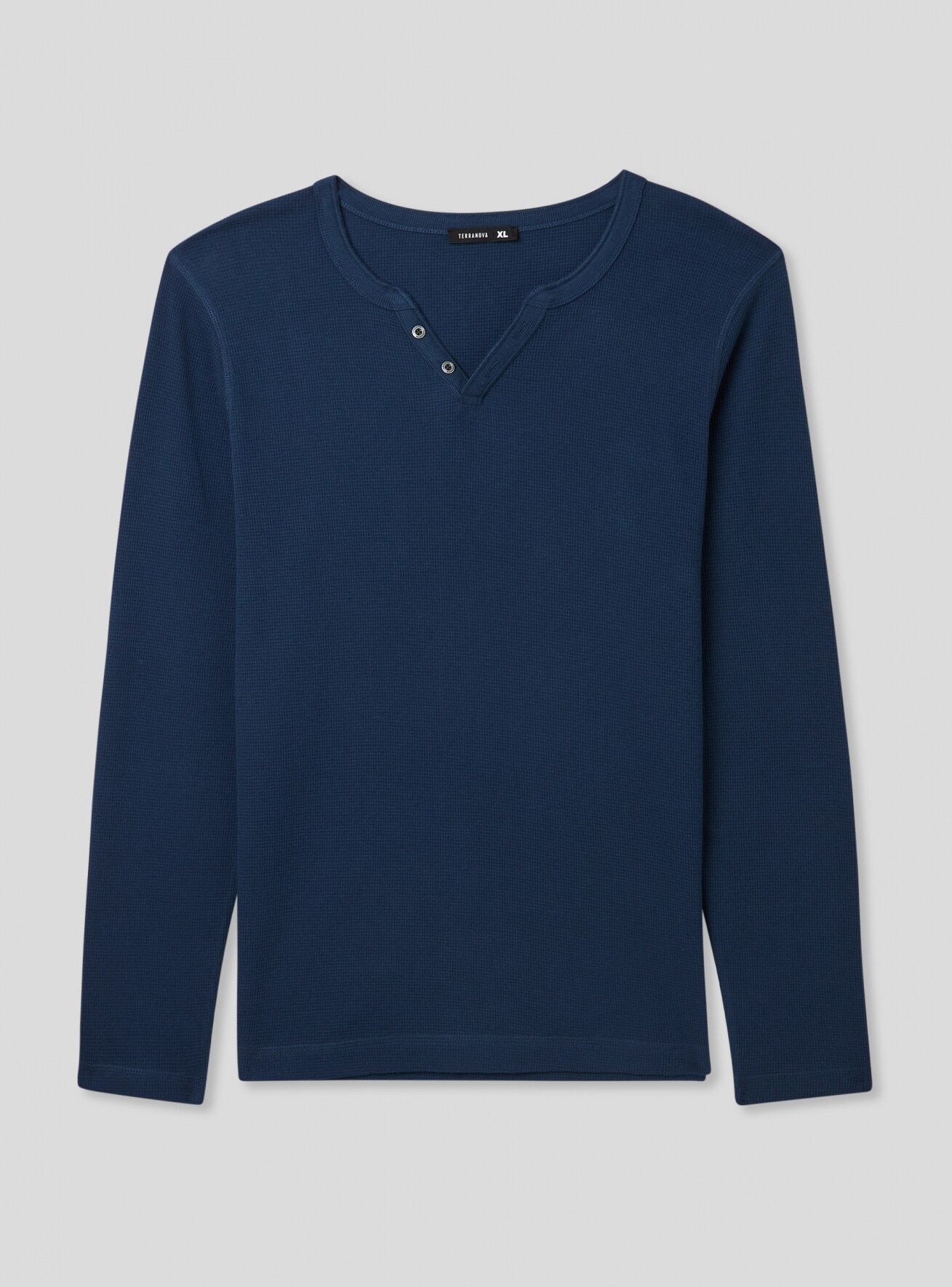 T shirt maniche lunghe serafino Blu navy Acquista Online Terranova