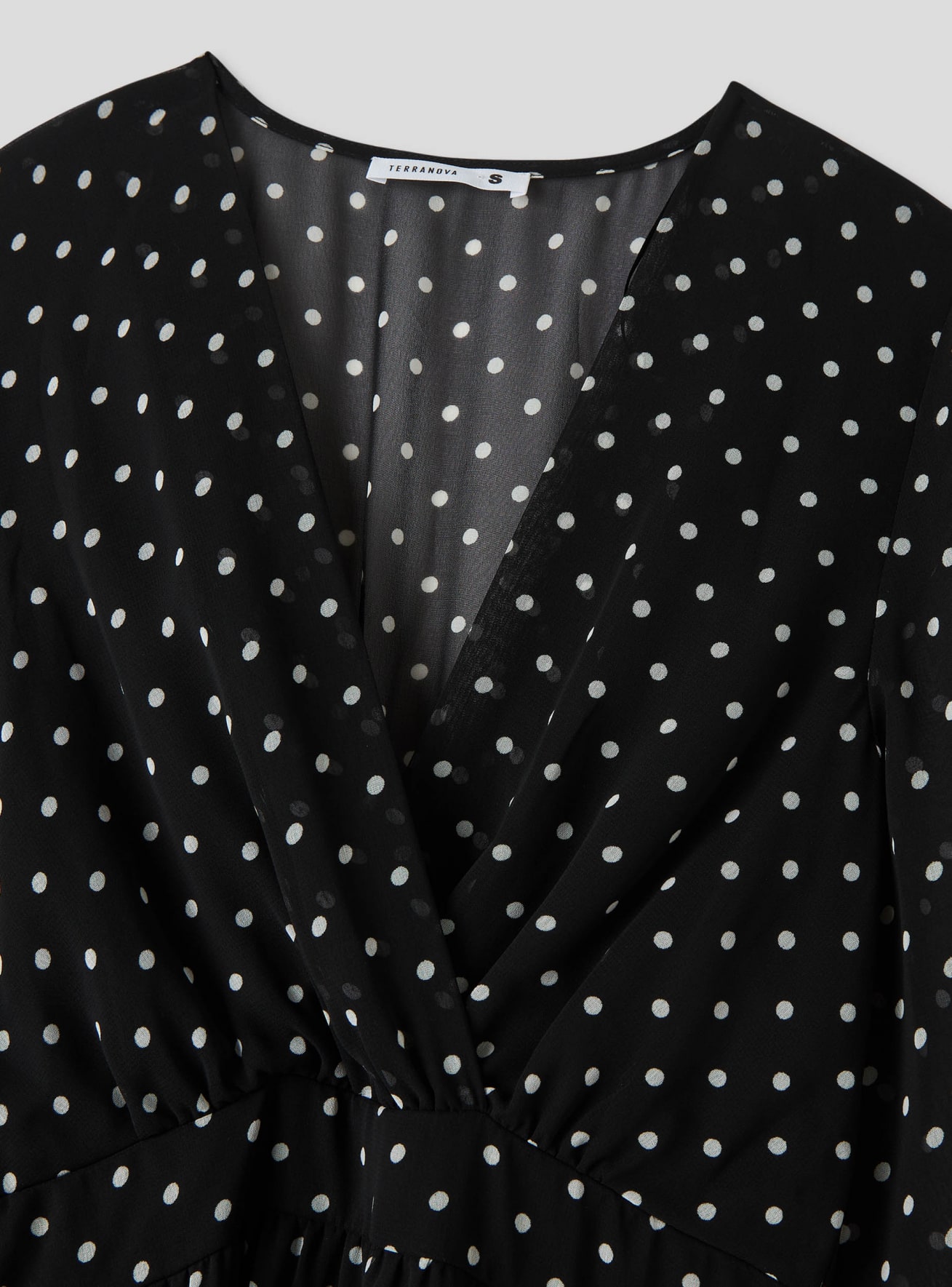 Black and white polka dot wrap dress outlet