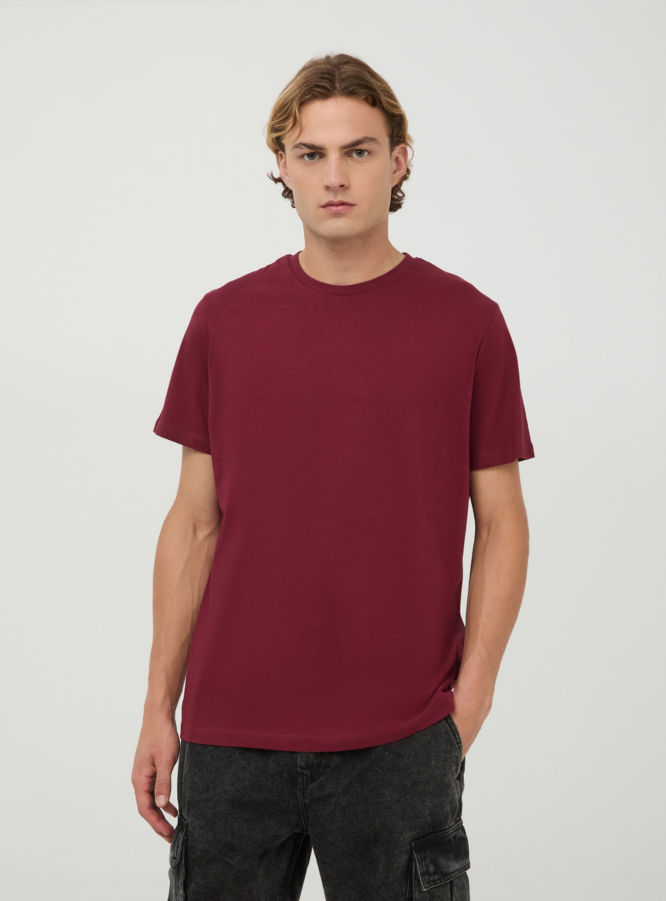 T shirt bordeaux uomo sales