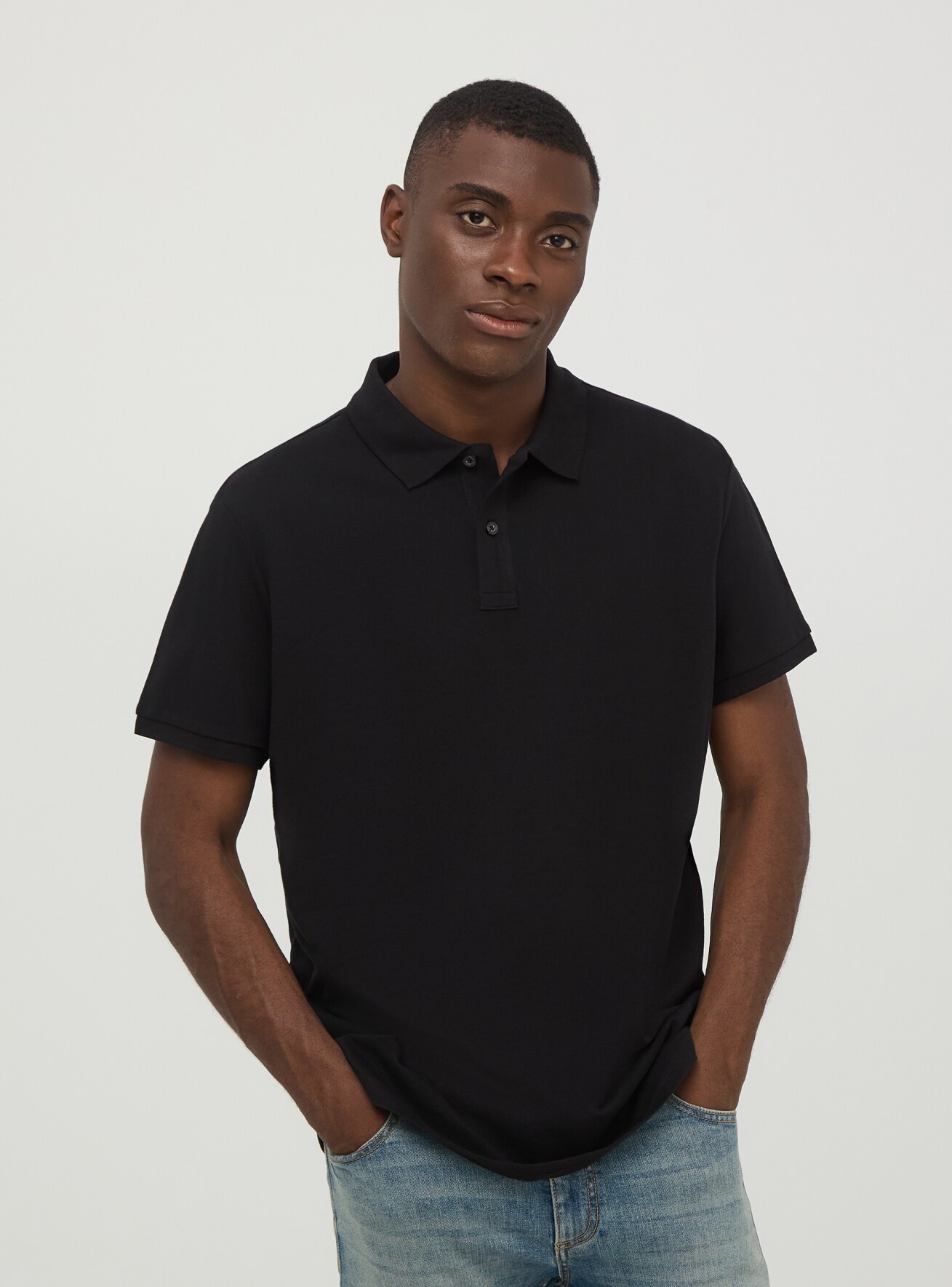 Black plain polo t shirt outlet