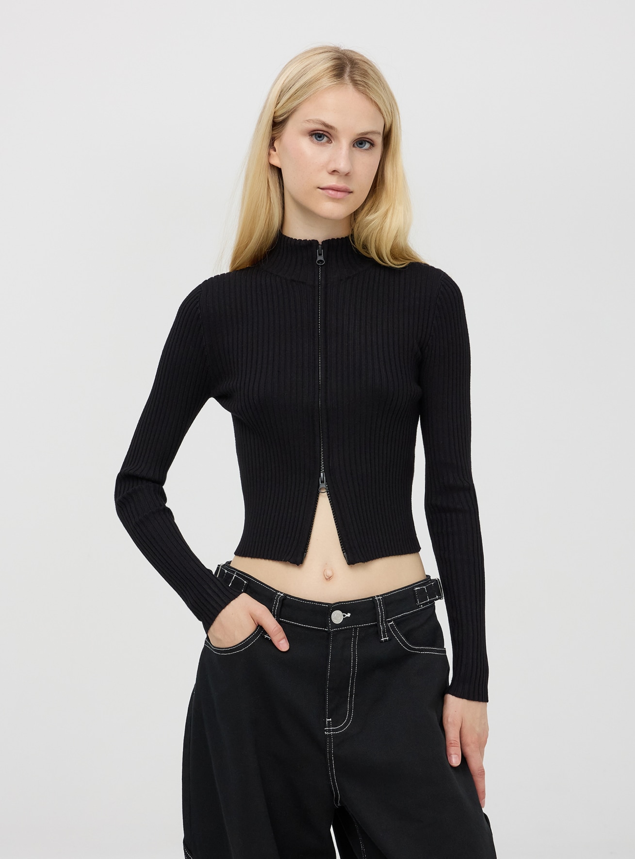 Ribbed cardigan womens cheap