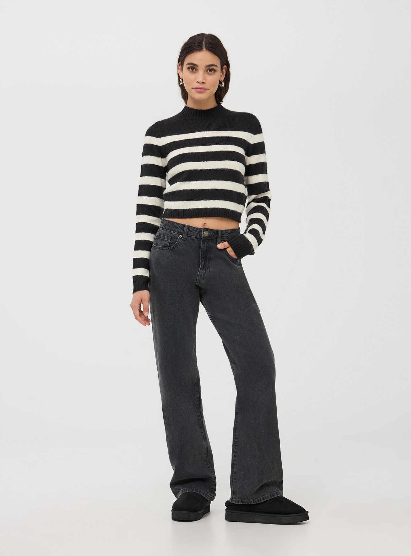 Striped cropped jumper on sale