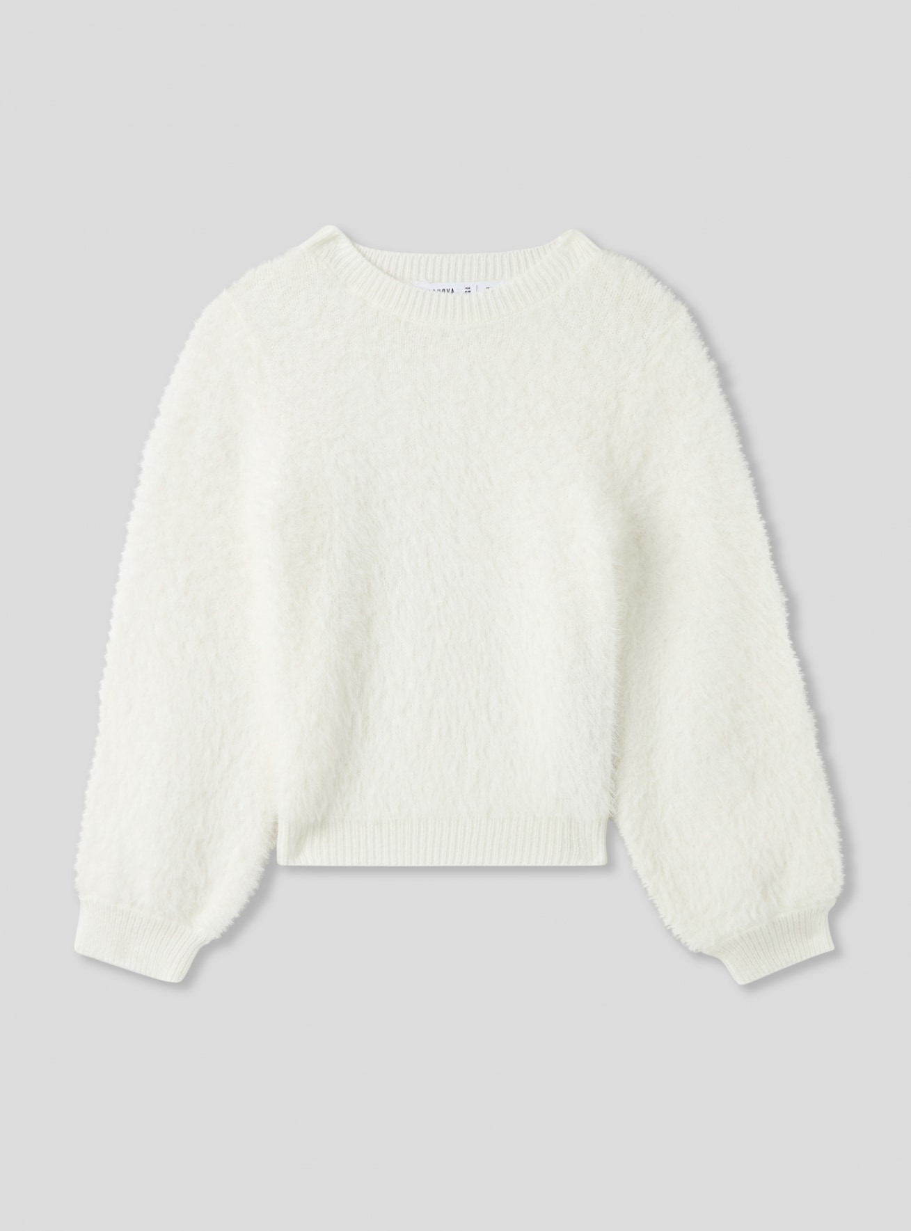 White fuzzy jumper store