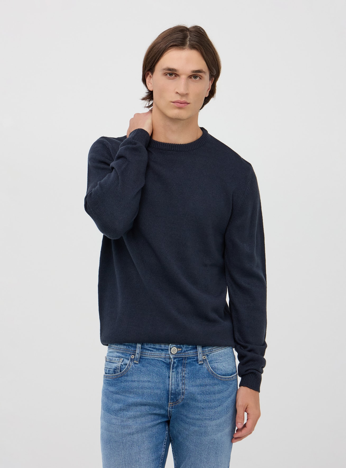 Plain navy blue sweater sale