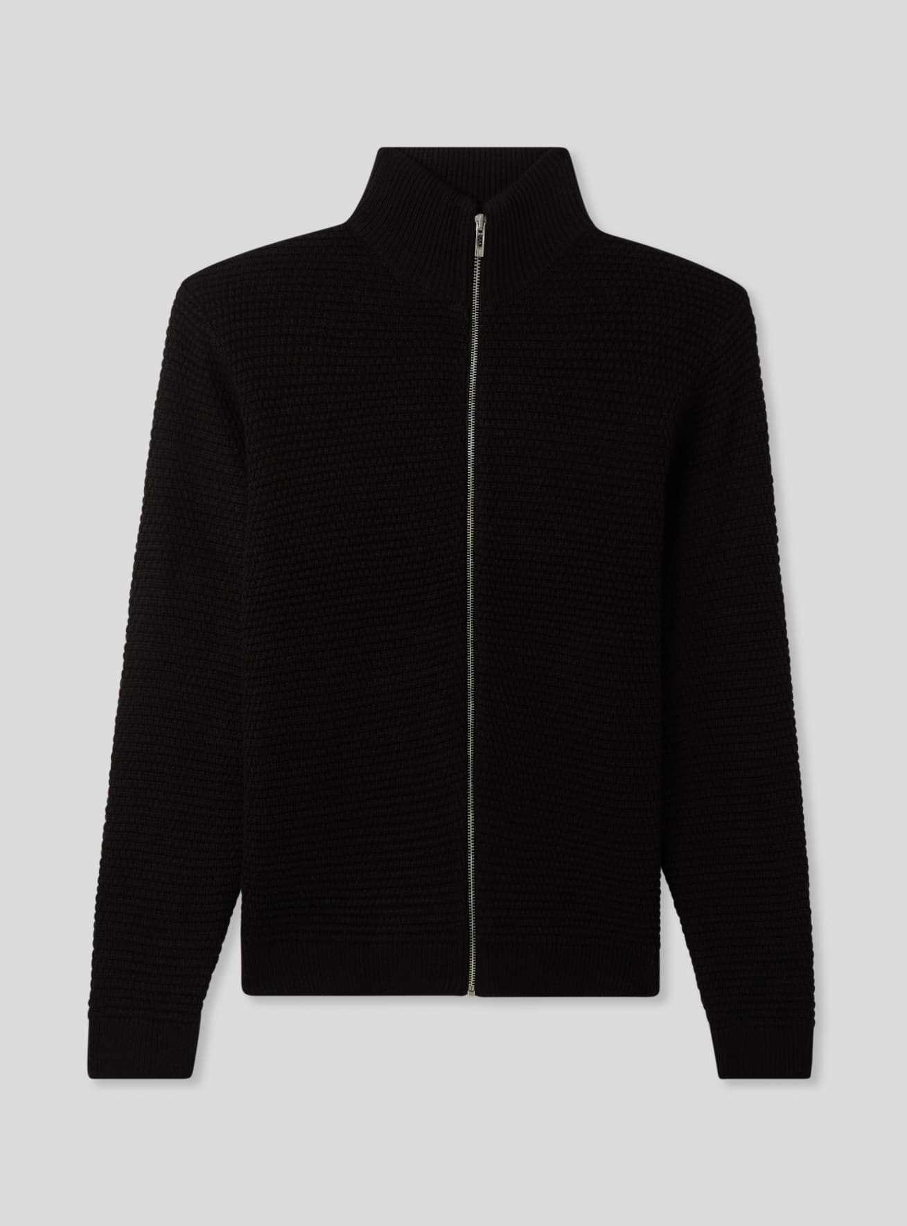 Mens black zip up cardigan deals