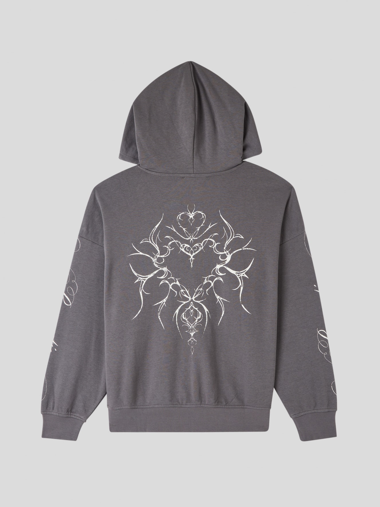 Hoodie mit ReiBverschluss und Print grau Terranova