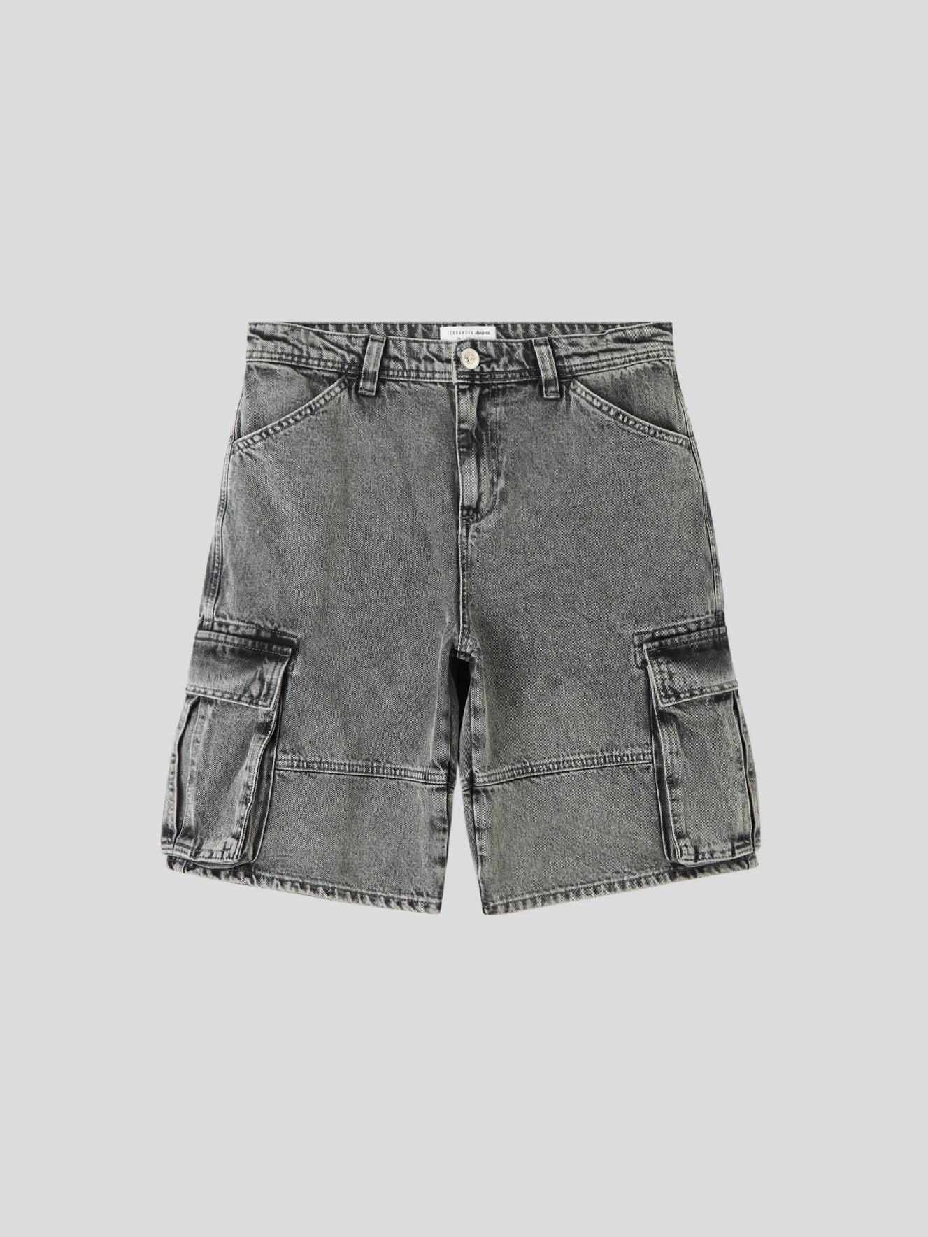 Denim grey Denim cargo shorts in grey acid wash - Buy Online