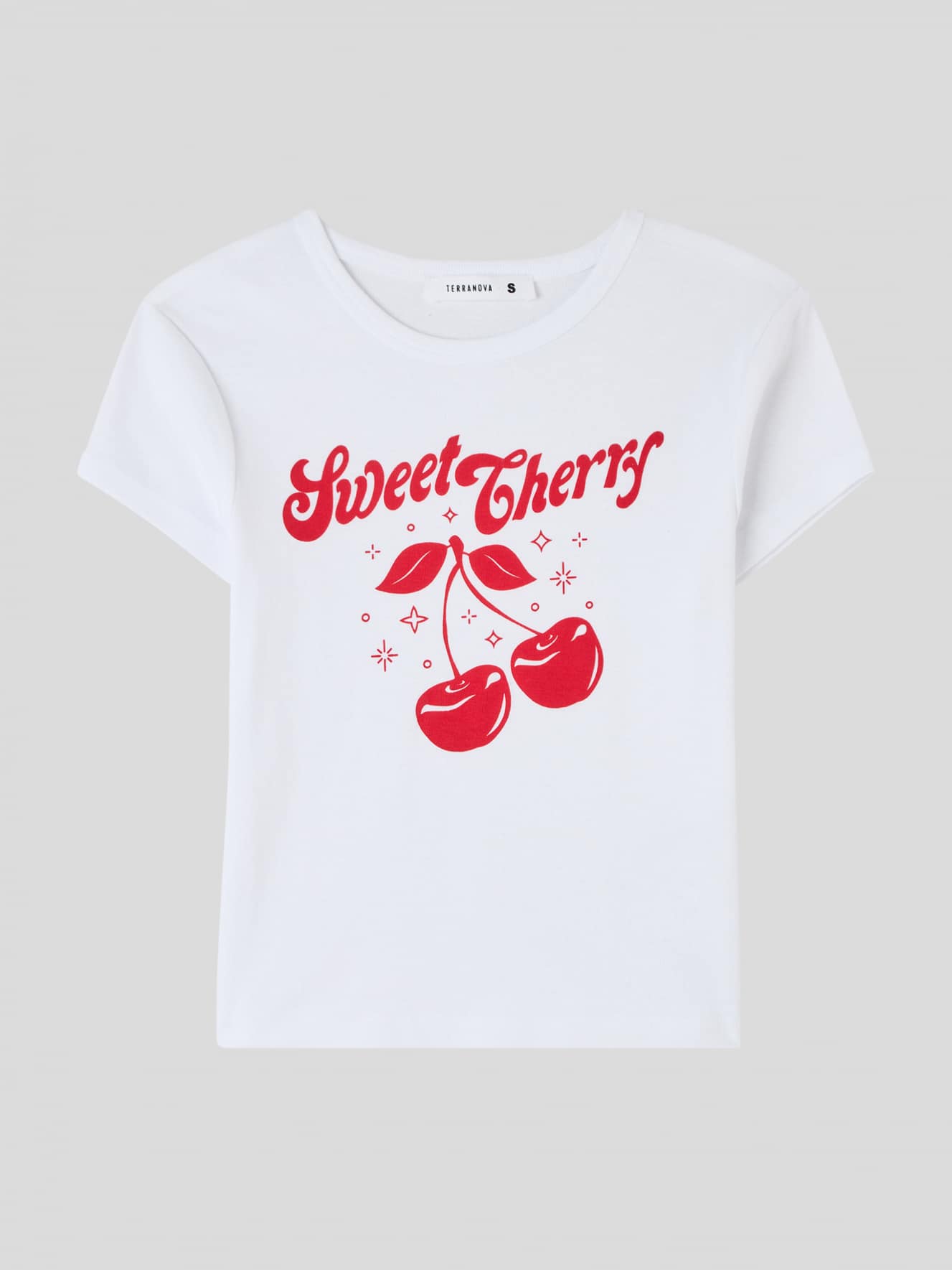 T-shirt crop stampa ciliegie