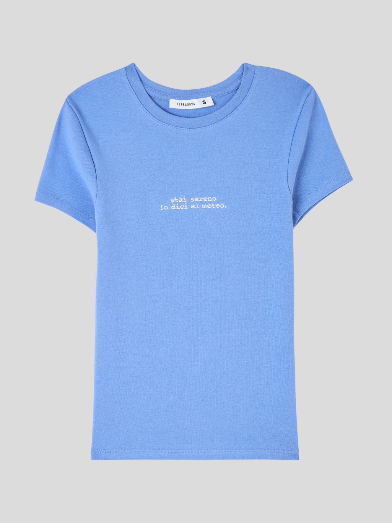 T-shirt con scritta divertente ricamata