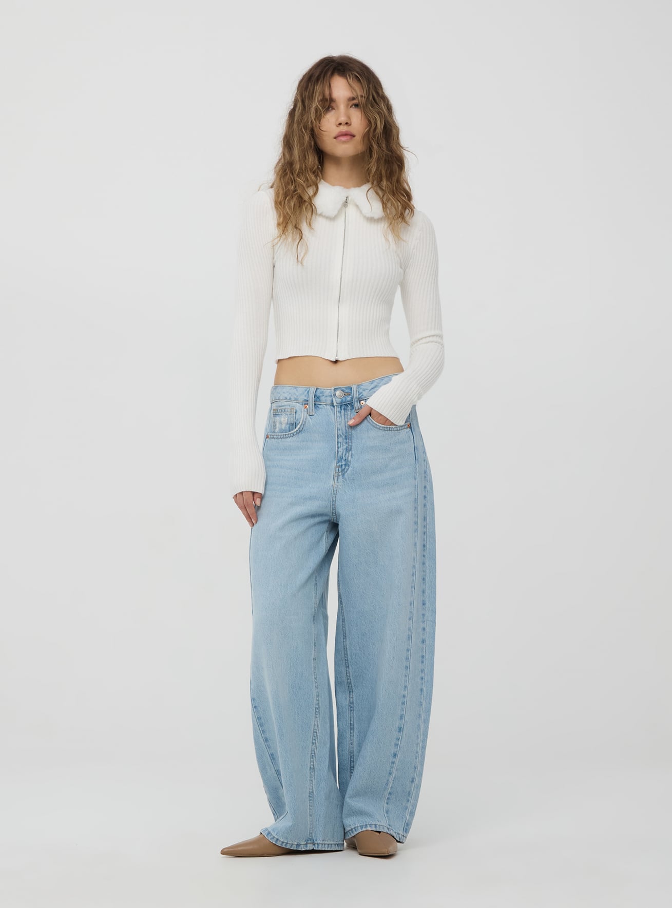 Jeans wide leg terranova deals