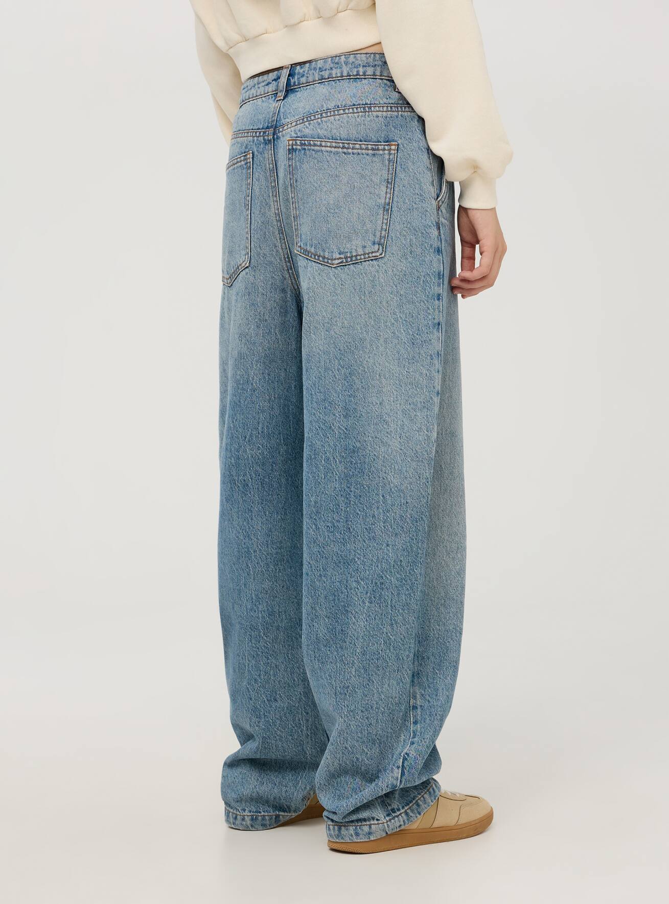 Jeans baggy blu denim medio Terranova