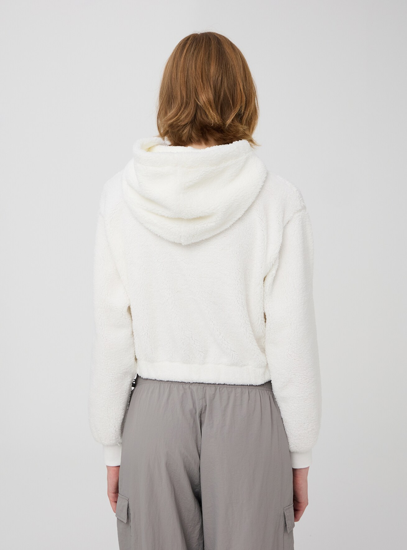 Sherpa cropped hoodie clearance