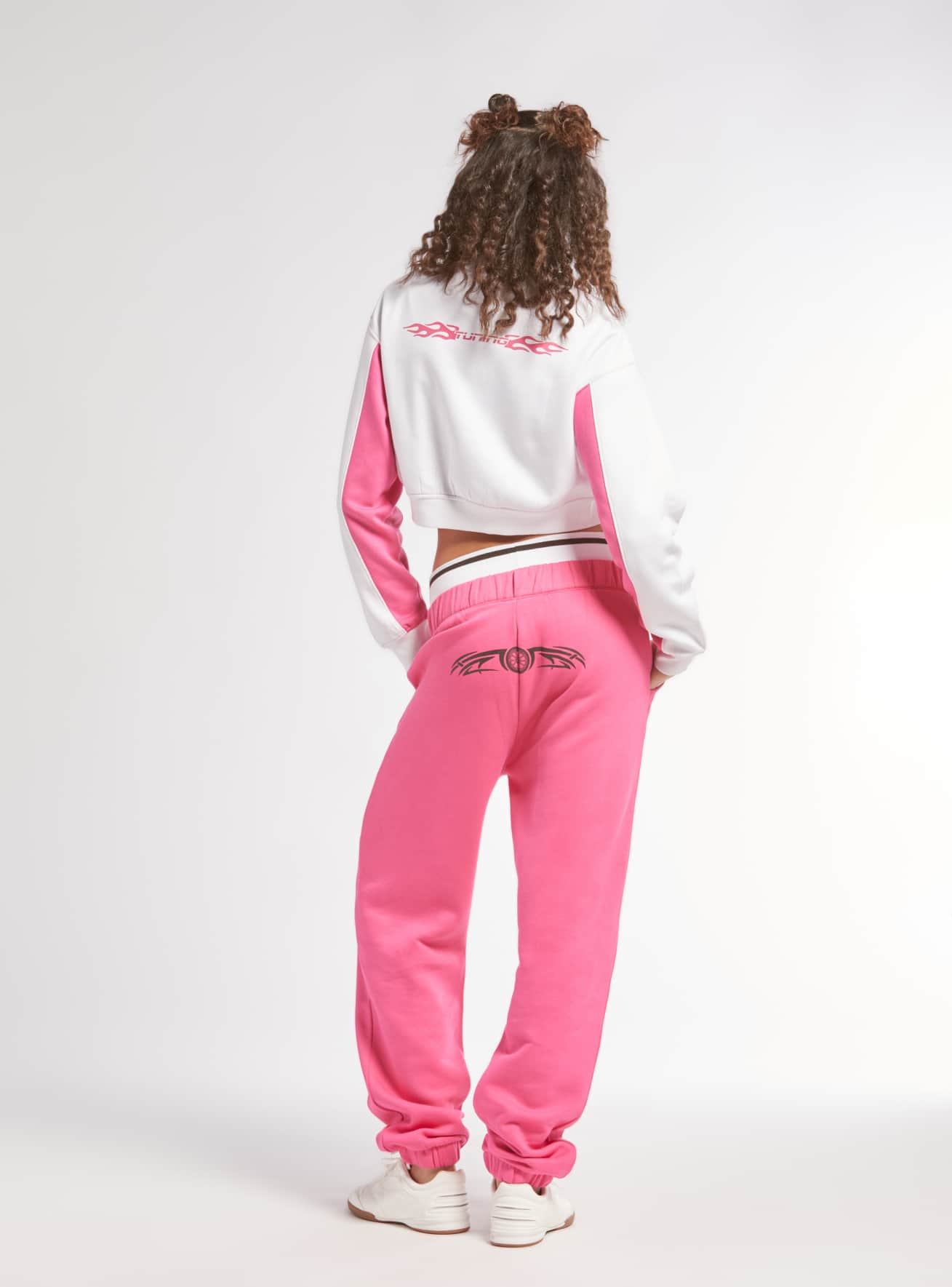 Felpa pesante crop con collo alto e zip TRNPOPLAB