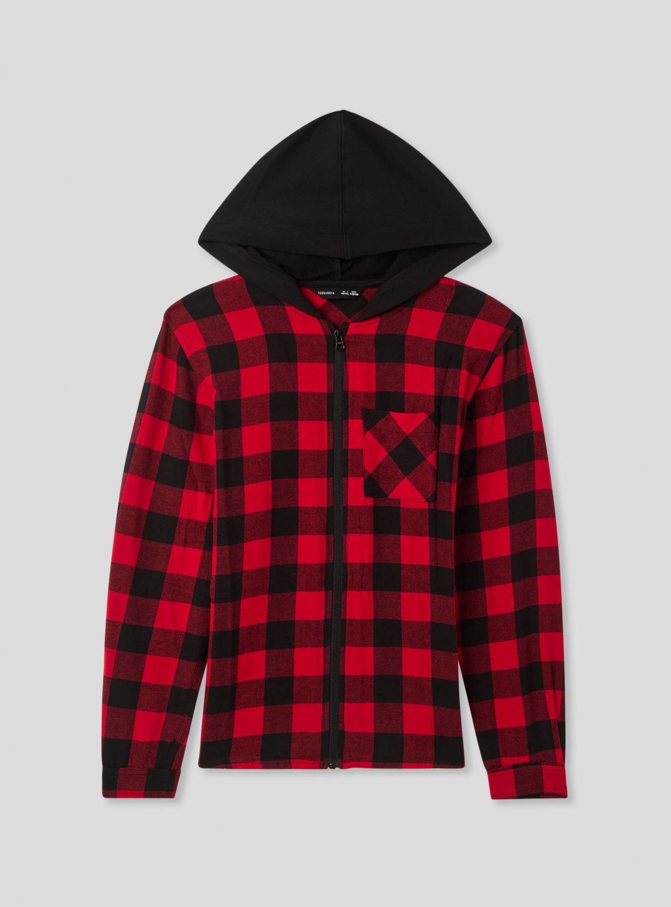 Hooded check shirt store
