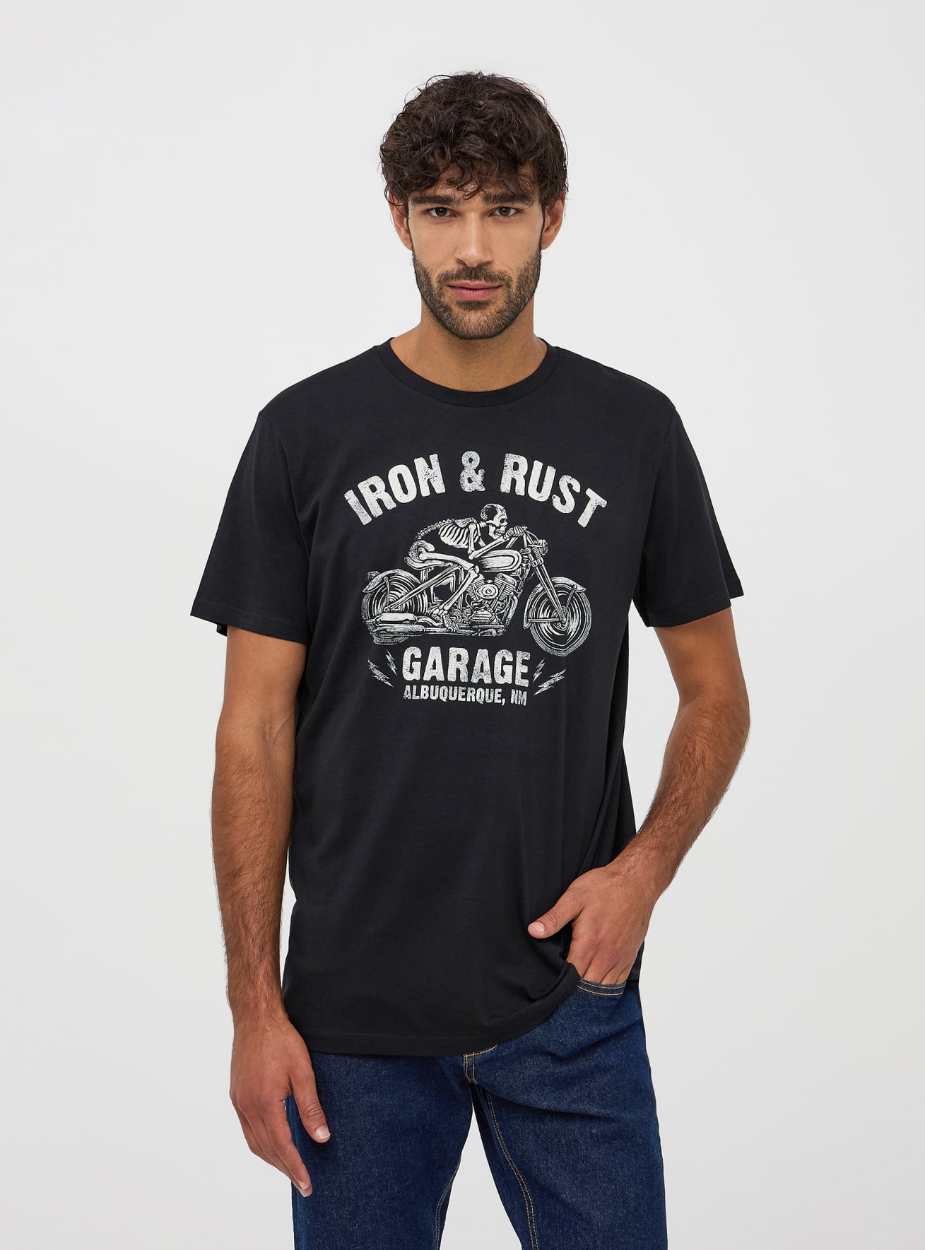 T shirt con stampa nero Terranova