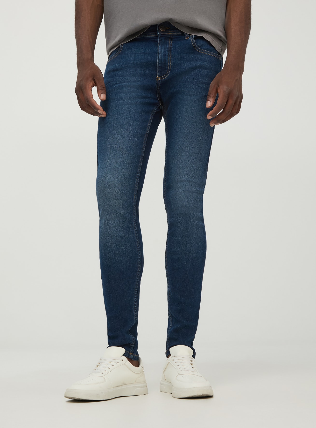 Dark blue denim Super skinny jeans Buy Online Terranova