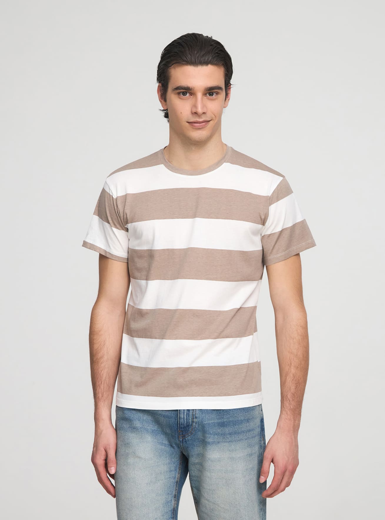 T shirt a righe Var beige Acquista Online Terranova