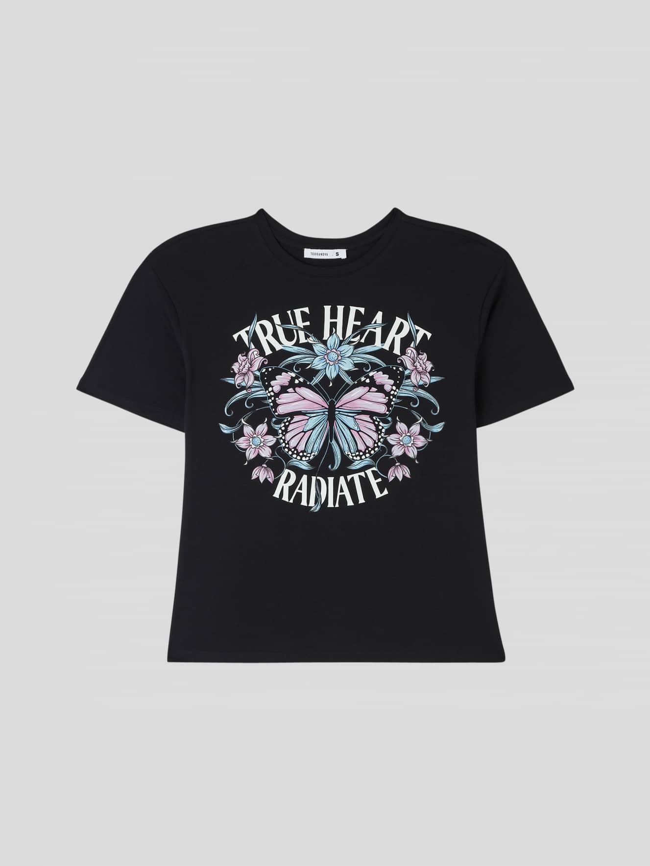 T-shirt ampia con stampa farfalla