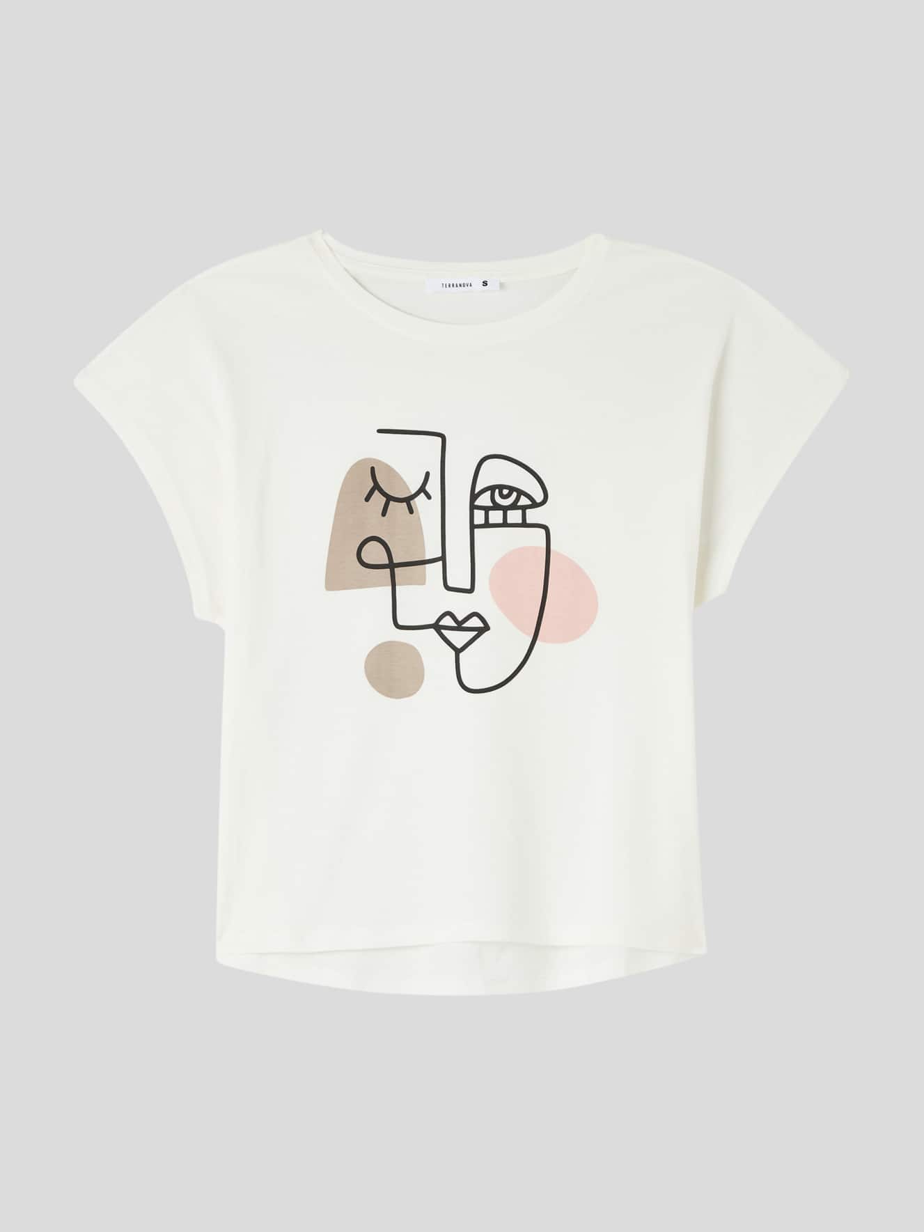T-shirt ampia viso astratto
