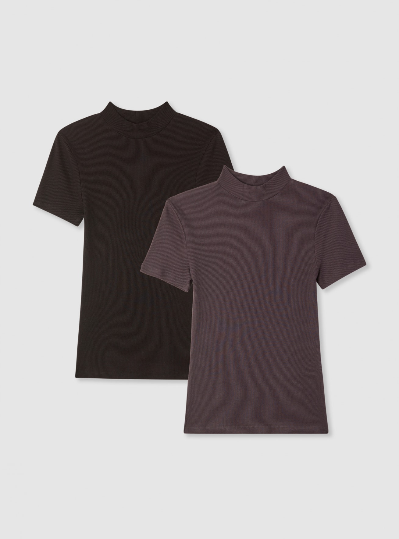 Pack 2 t-shirt lupetto a costine