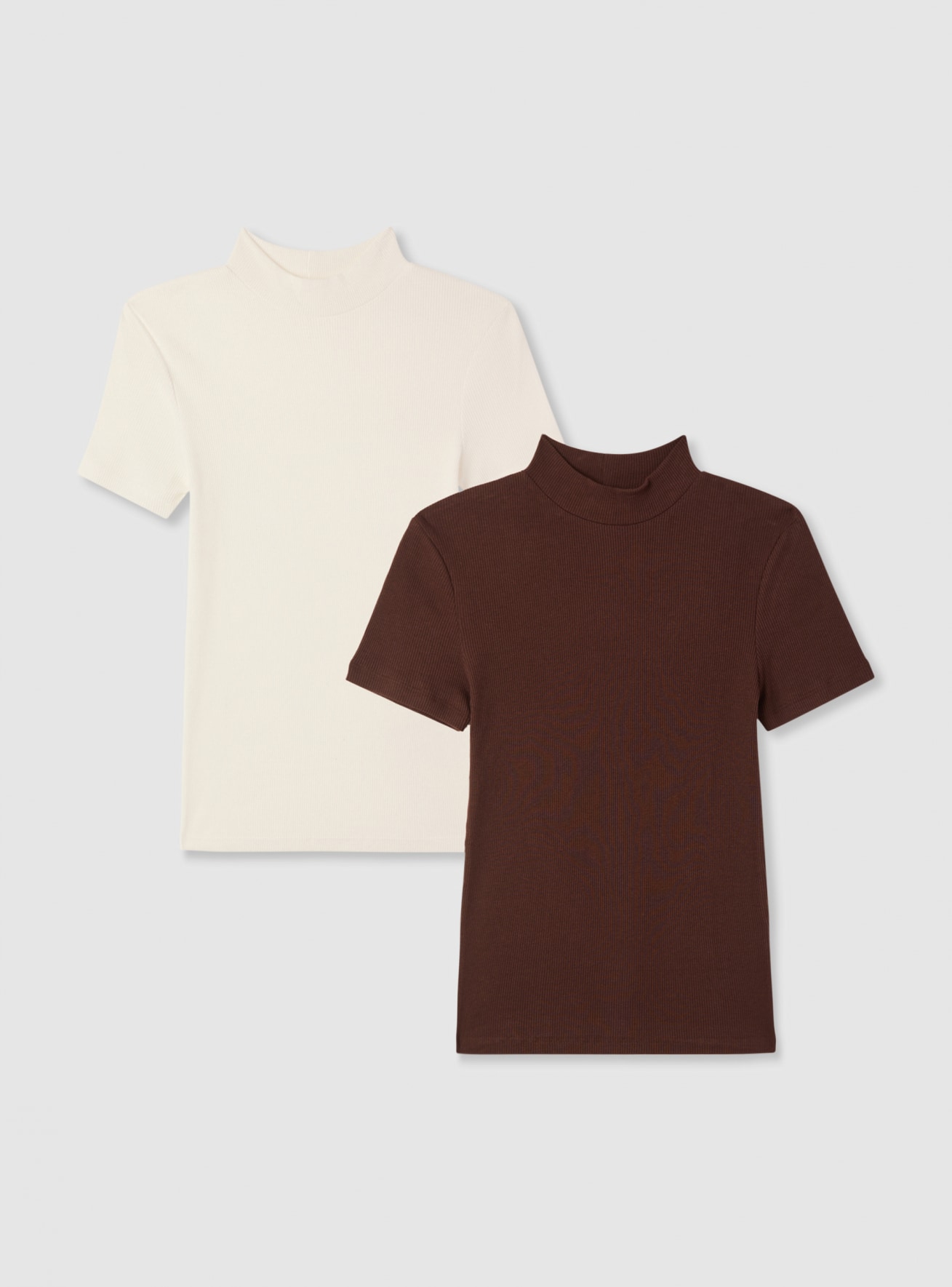 Pack 2 t-shirt lupetto a costine