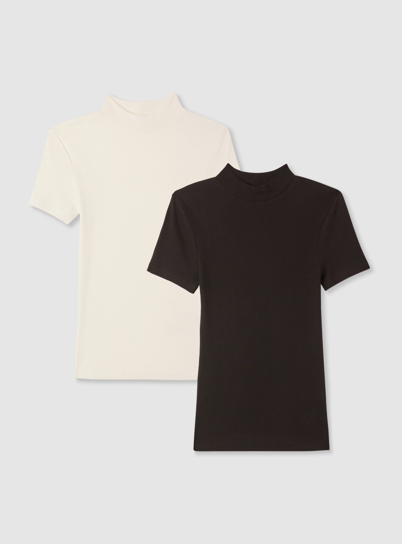 Pack 2 t-shirt lupetto a costine