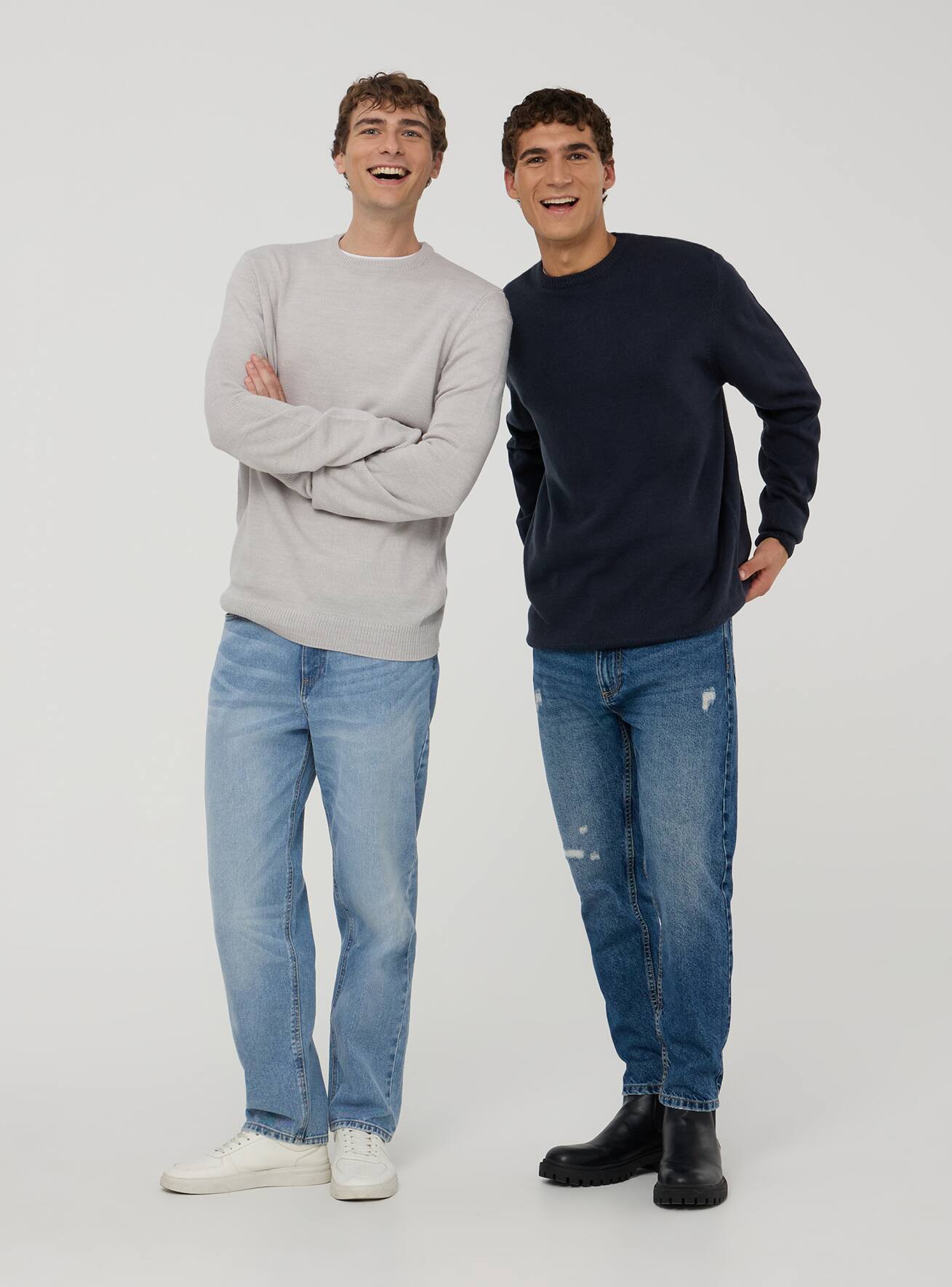 Var blue navy 2 pack of plain crew neck jumpers Buy Online Terranova