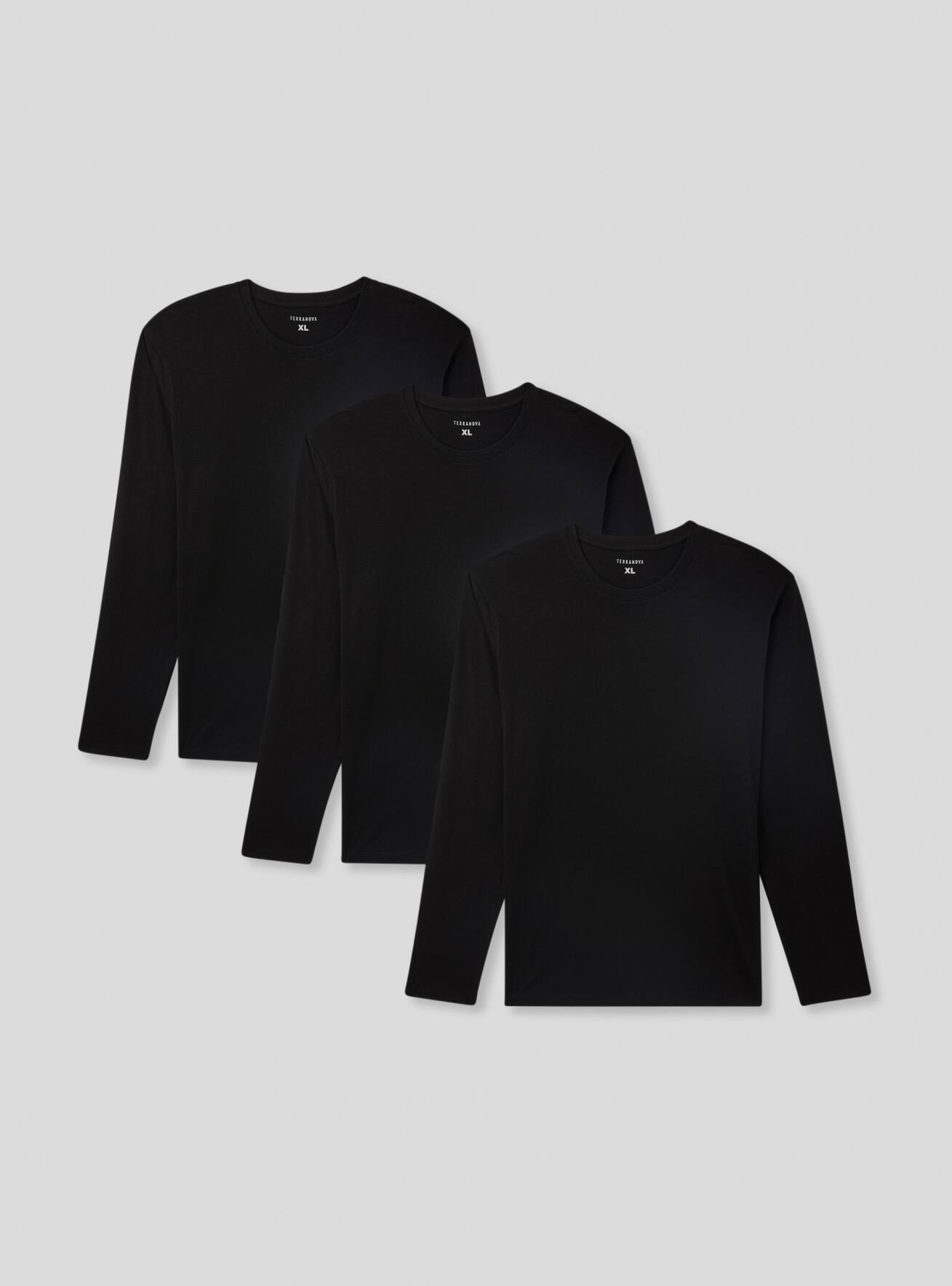 Pack 3 maglie basic in cotone a tinta unita Nero Acquista Online Terranova