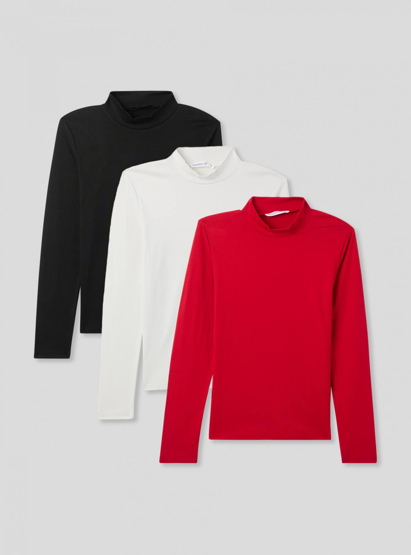 Pack 3 maglie lupetto a tinta unita Var rosso Acquista Online Terranova