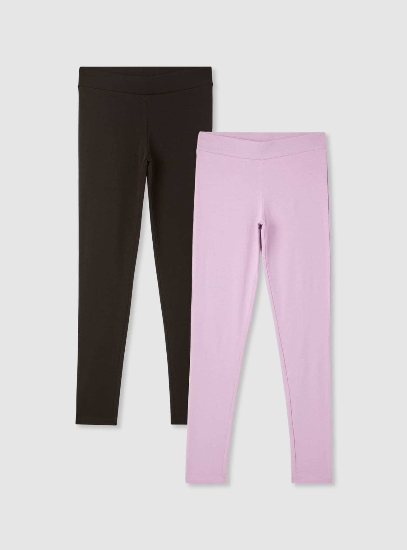 Pack 2 leggings lunghi a tinta unita