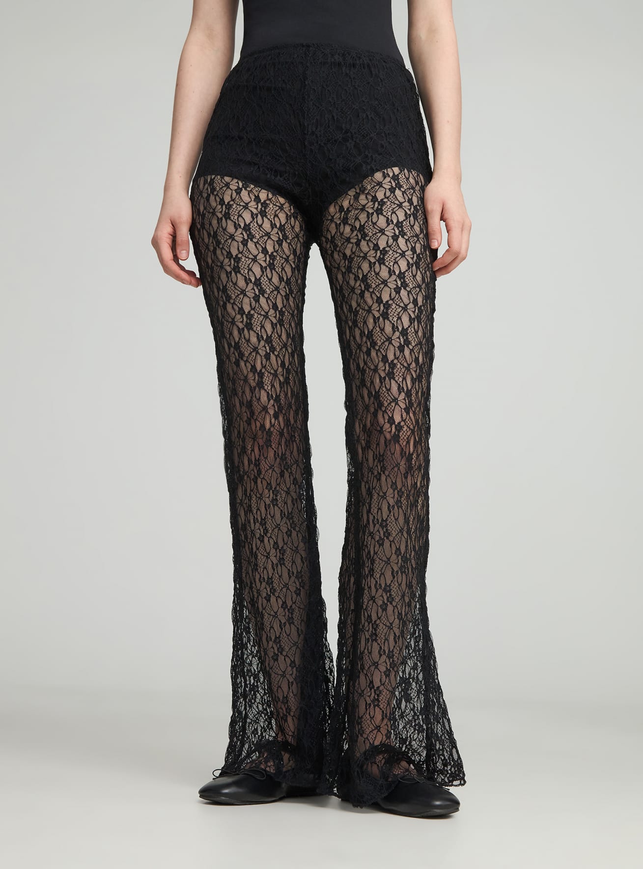 Leggings a zampa in pizzo