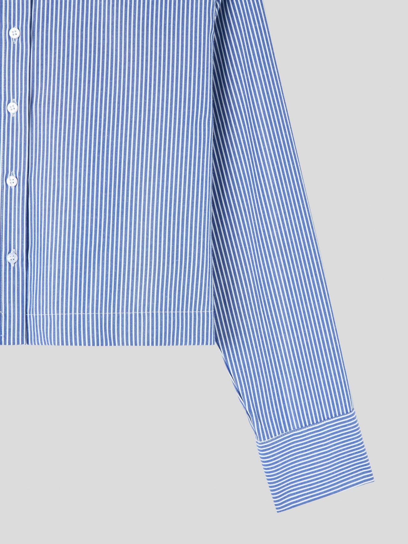 Var blue Cropped striped shirt - Buy Online | Terranova