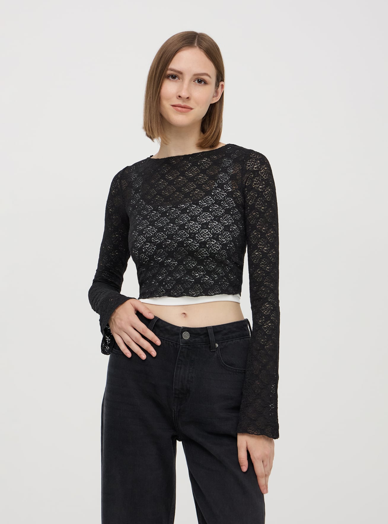 T shirt in pizzo Nero Acquista Online Terranova