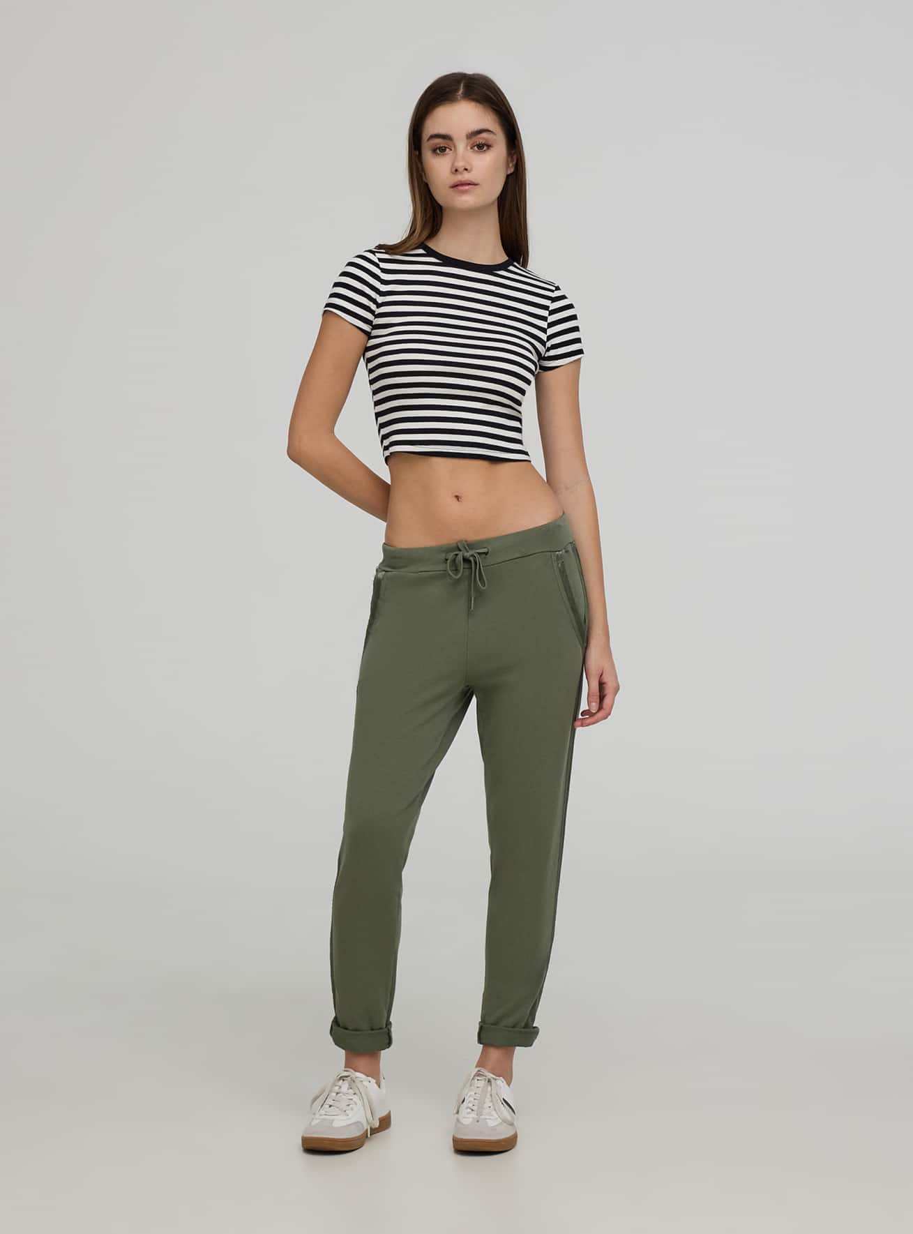 Green military Tracksuit bottoms with side detail Buy Online Terranova