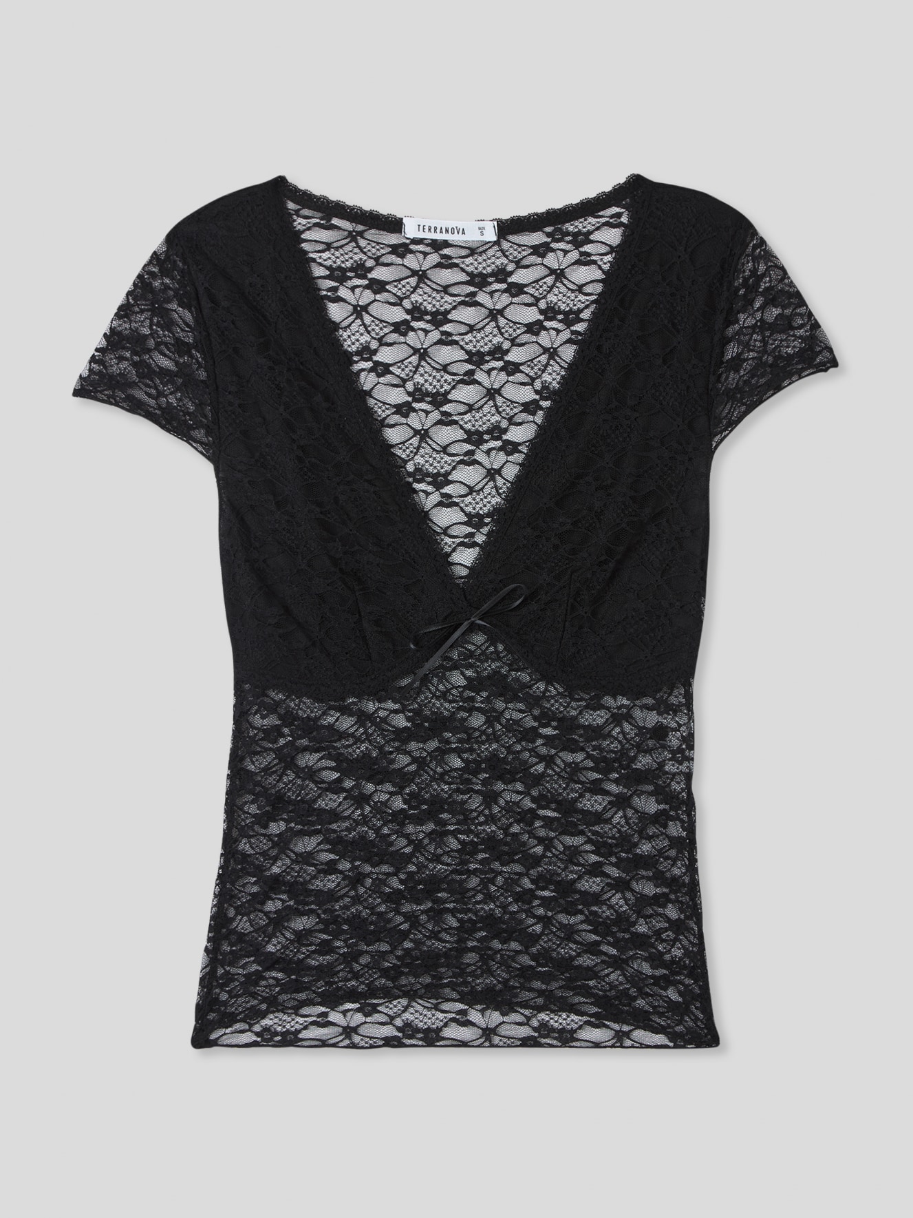 T-shirt in pizzo semitrasparente