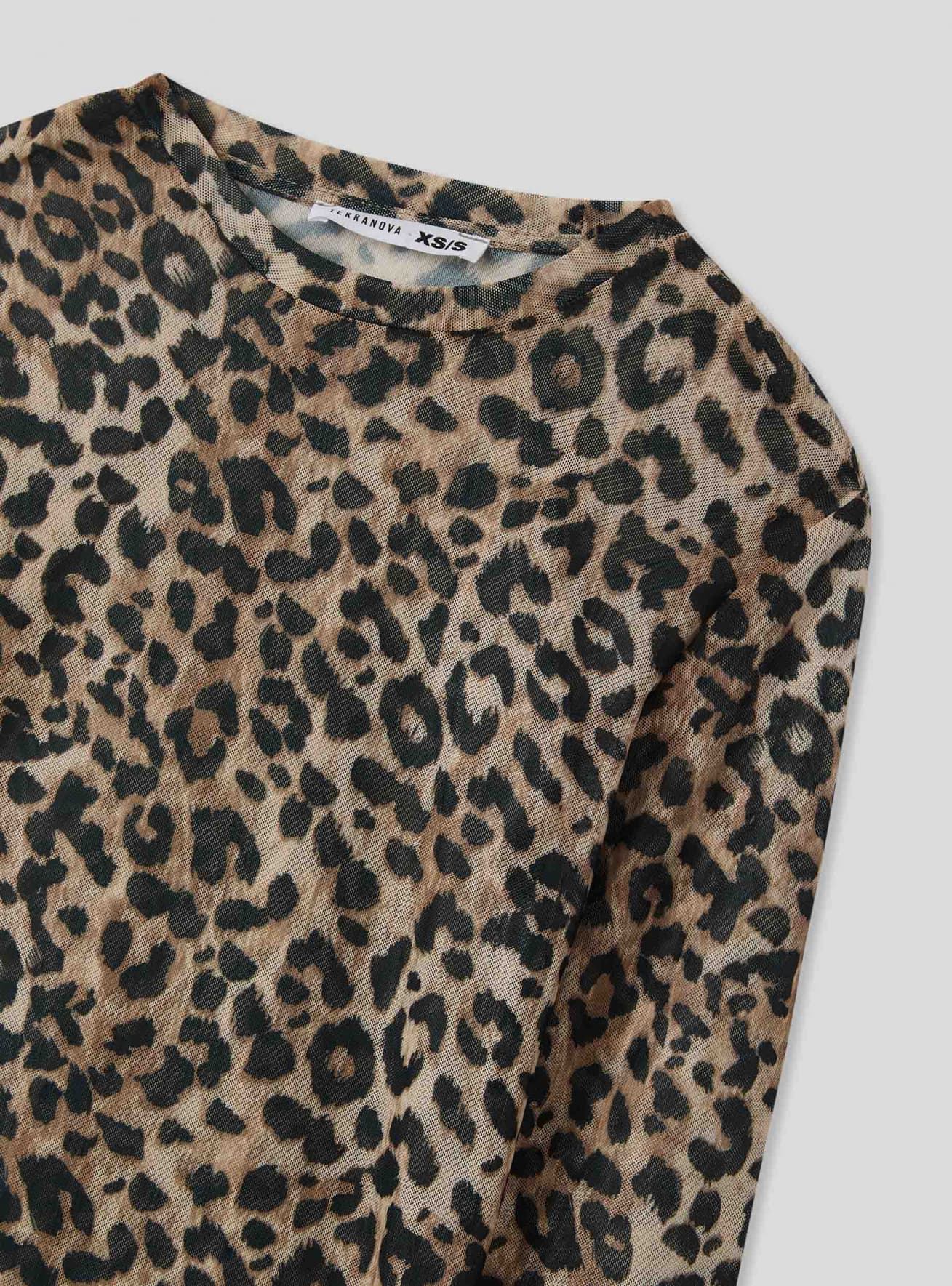 Maglia in tulle con stampa leopardata Var nero Acquista Online Terranova