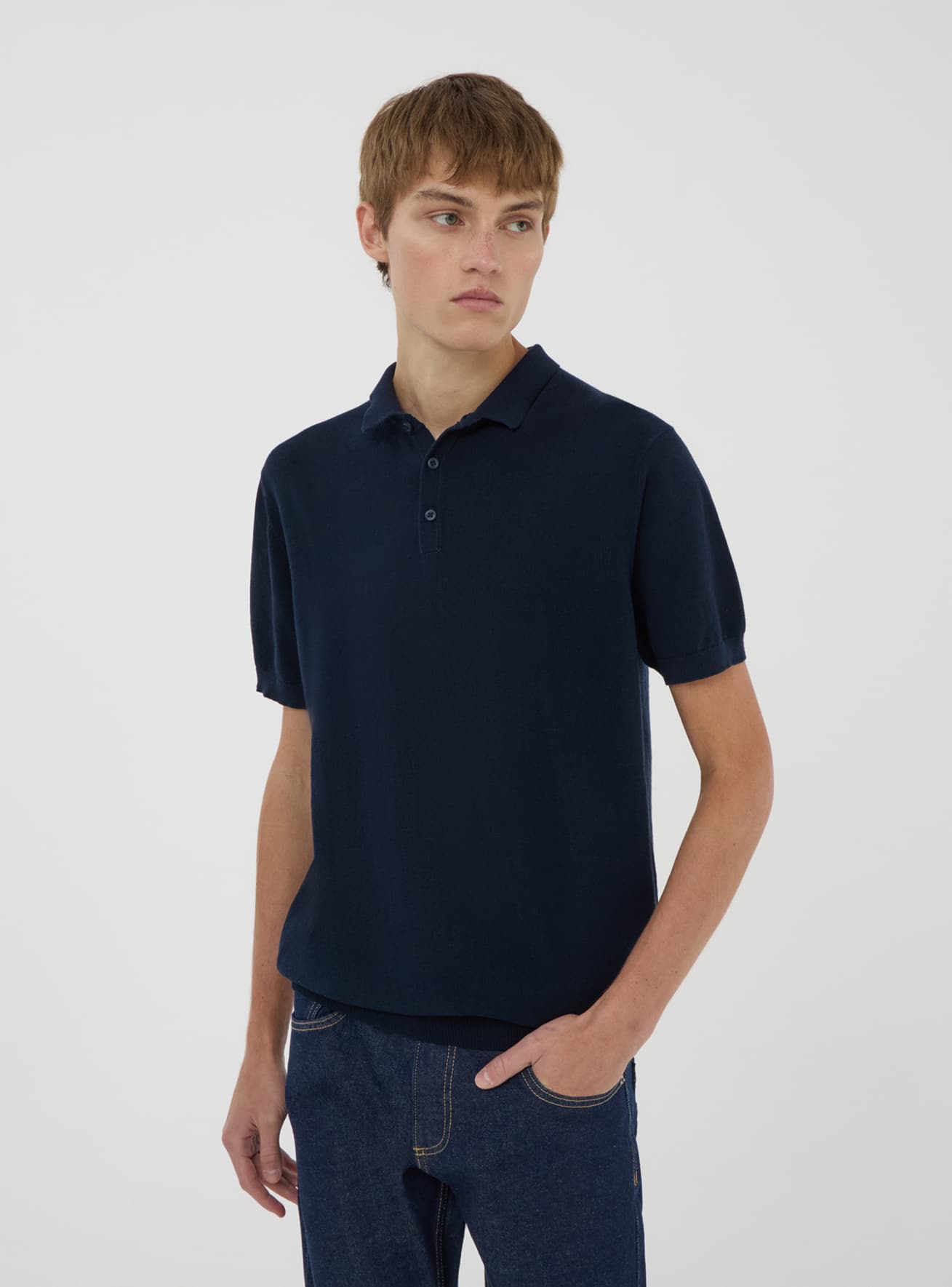 Polo in maglia tinta unita