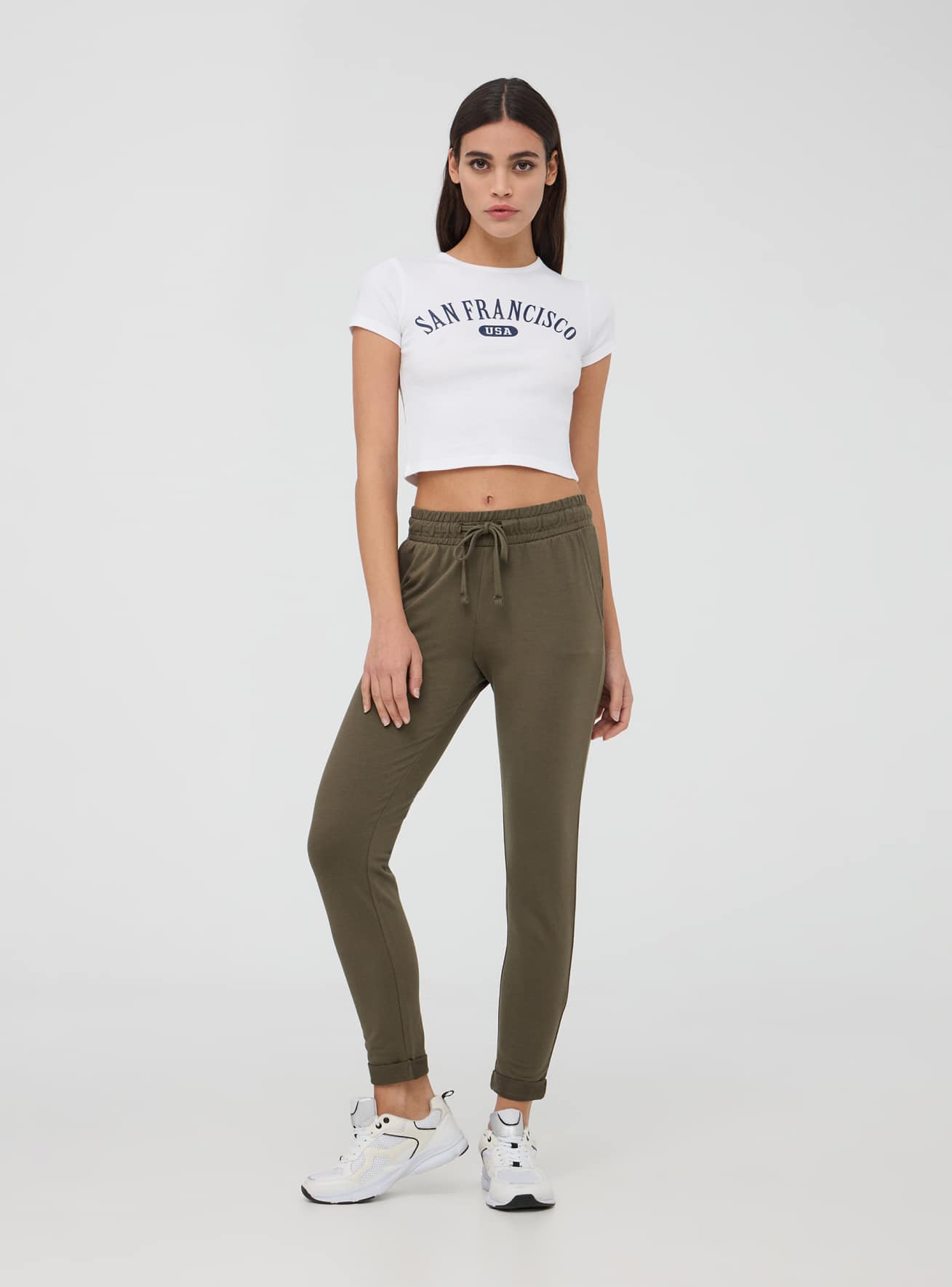Pantaloni tuta leggeri skinny con coulisse
